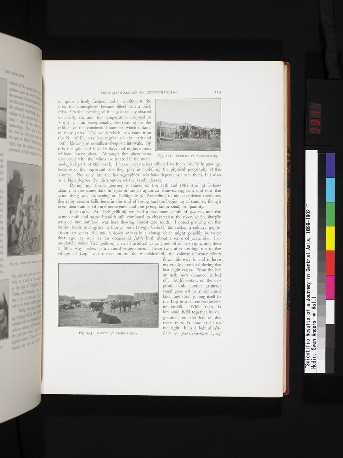Scientific Results of a Journey in Central Asia, 1899-1902 : vol.1 / 311 ページ（カラー画像）