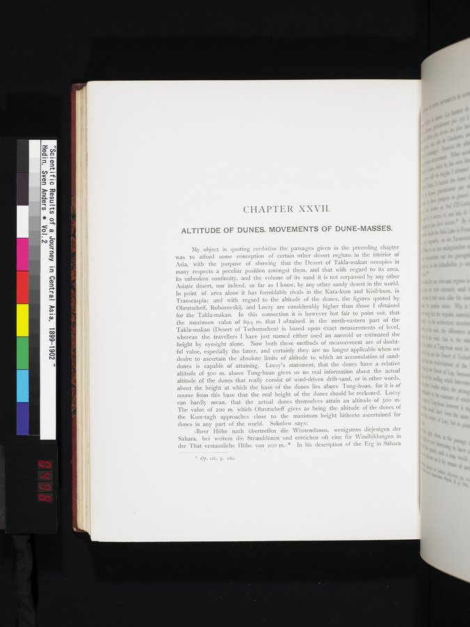 Scientific Results of a Journey in Central Asia, 1899-1902 : vol.2 / 498 ページ（カラー画像）