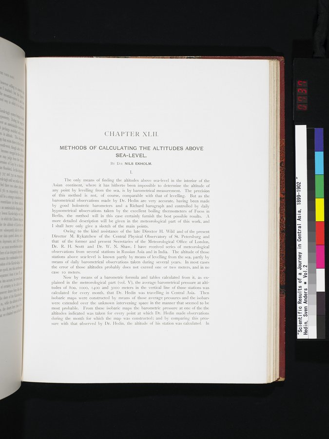 Scientific Results of a Journey in Central Asia, 1899-1902 : vol.2 / Page 737 (Color Image)
