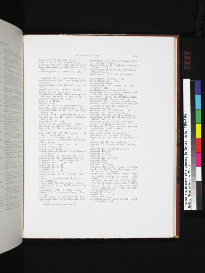 Scientific Results of a Journey in Central Asia, 1899-1902 : vol.2 / Page 855 (Color Image)