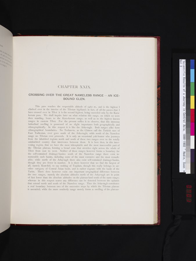 Scientific Results of a Journey in Central Asia, 1899-1902 : vol.3 / 701 ページ（カラー画像）