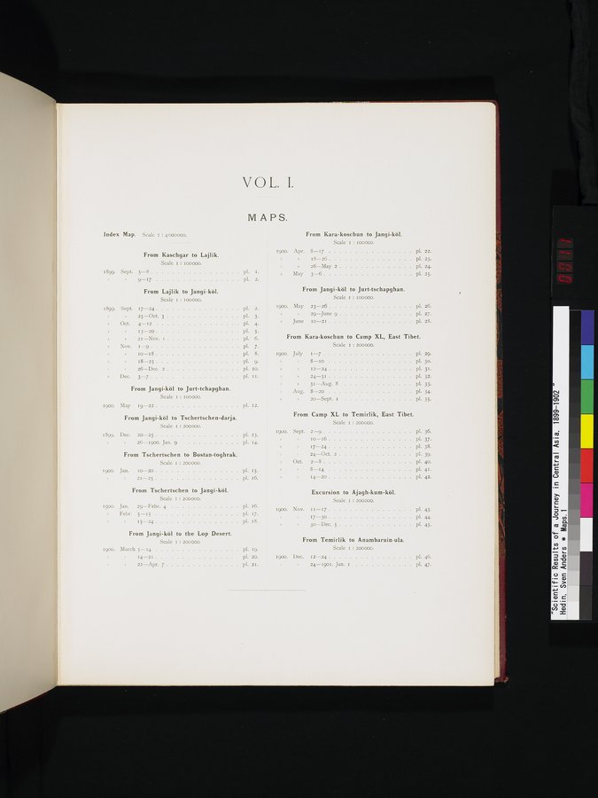 Scientific Results of a Journey in Central Asia, 1899-1902 : vol.7 / 11 ページ（カラー画像）