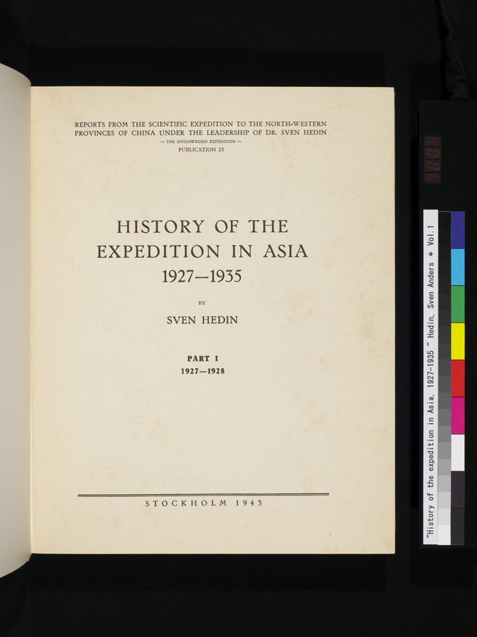 History of the expedition in Asia, 1927-1935 : vol.1 / 7 ページ（カラー画像）