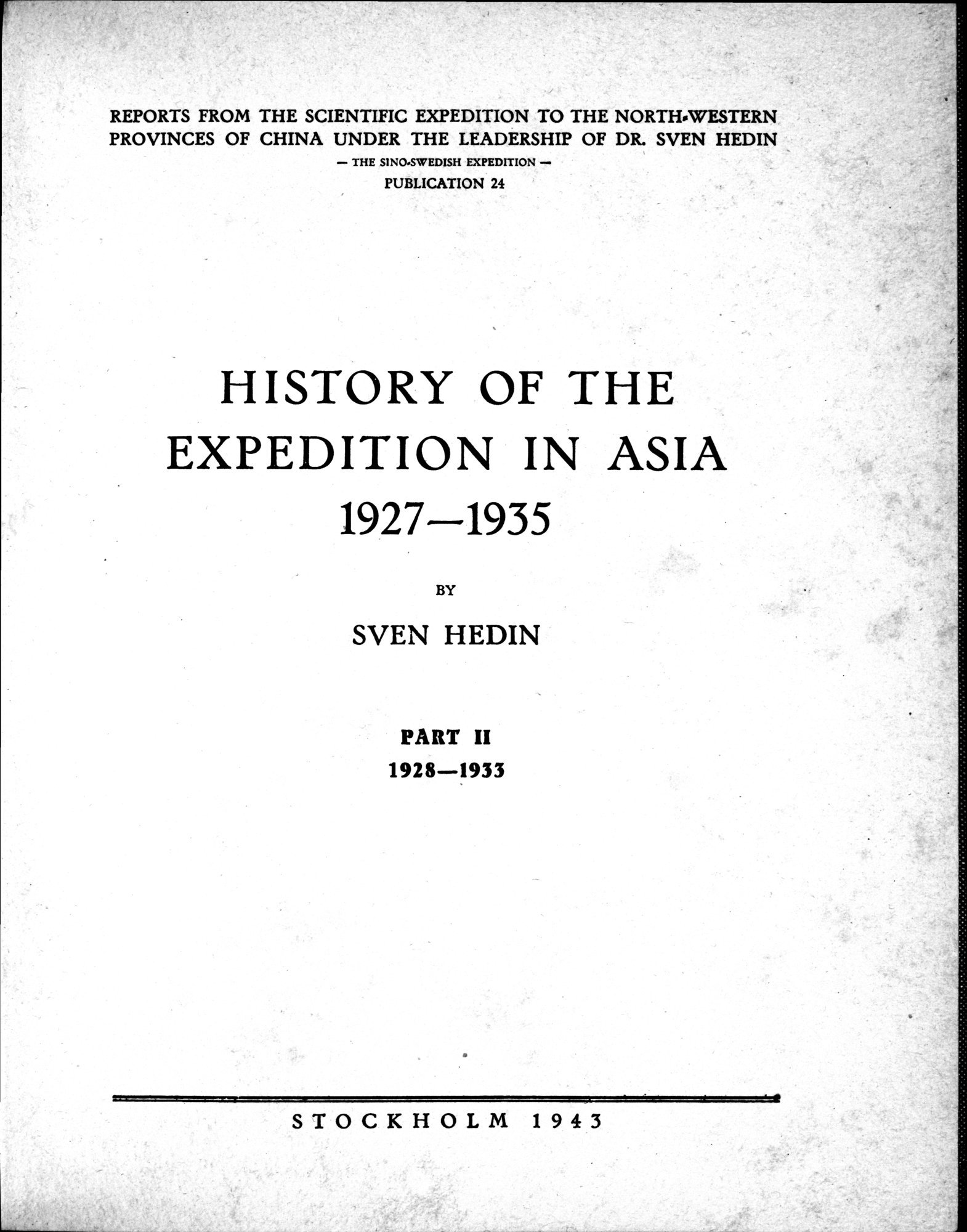 History of the Expedition in Asia, 1927-1935 : vol.2 / Page 5 (Grayscale High Resolution Image)