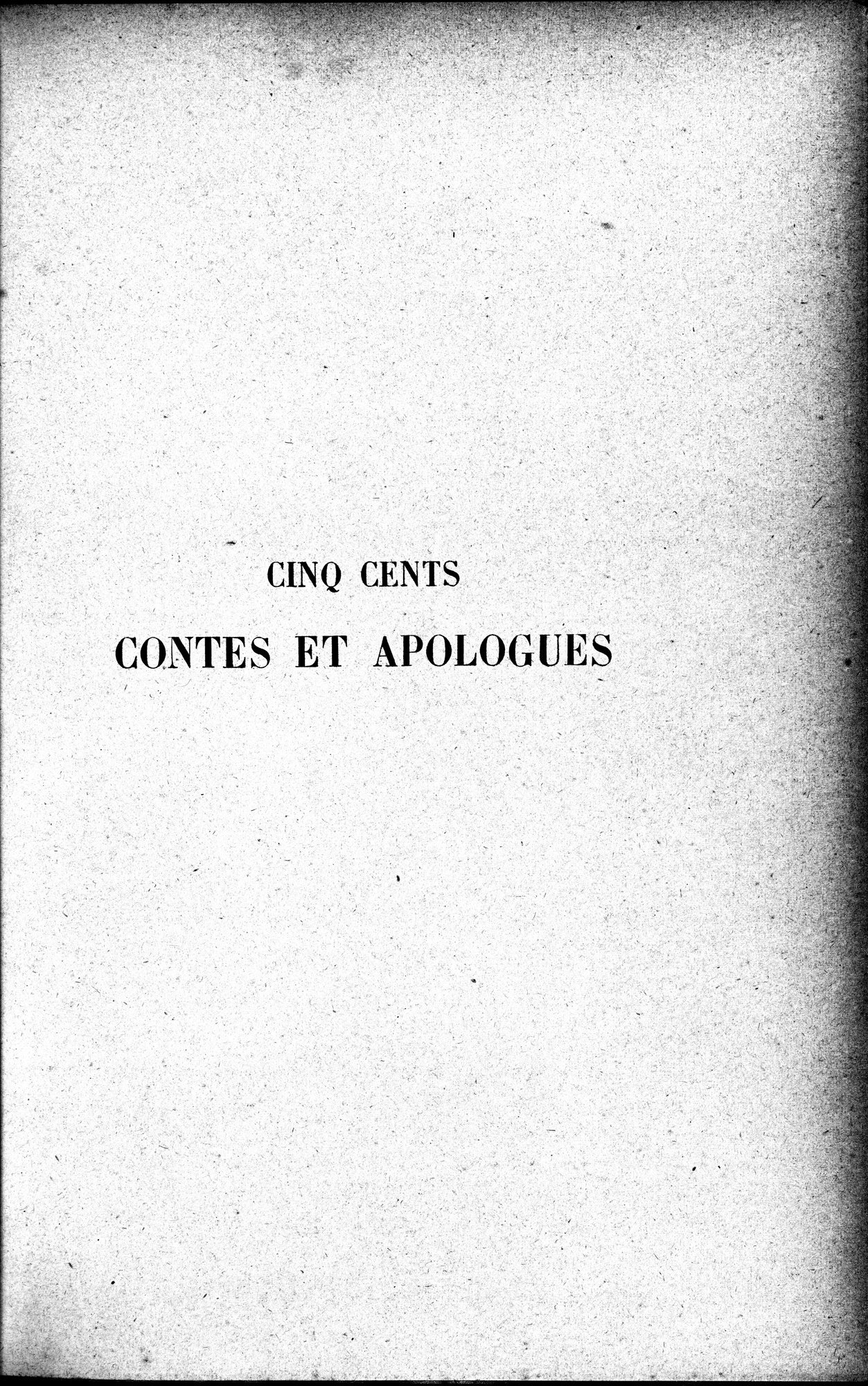 Cinq Cents Contes et Apologues : vol.1 / Page 11 (Grayscale High Resolution Image)