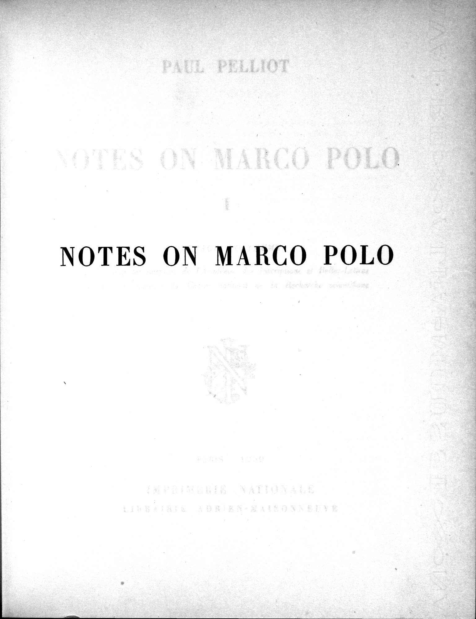 Notes on Marco Polo : vol.1 / Page 9 (Grayscale High Resolution Image)