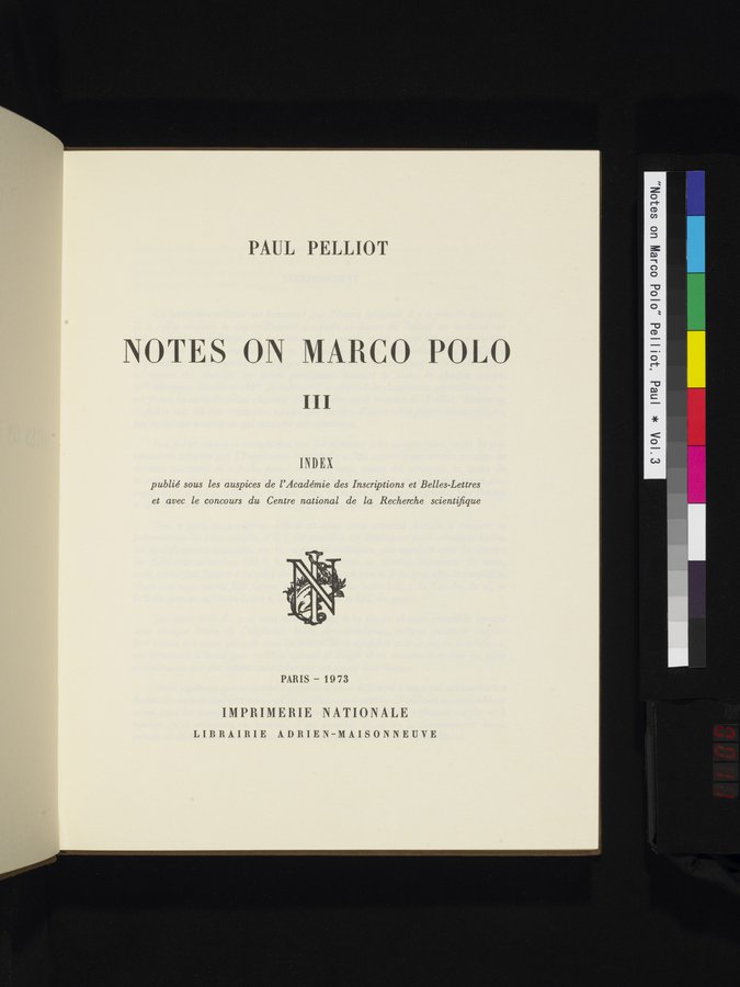 Notes on Marco Polo : vol.3 / 11 ページ（カラー画像）