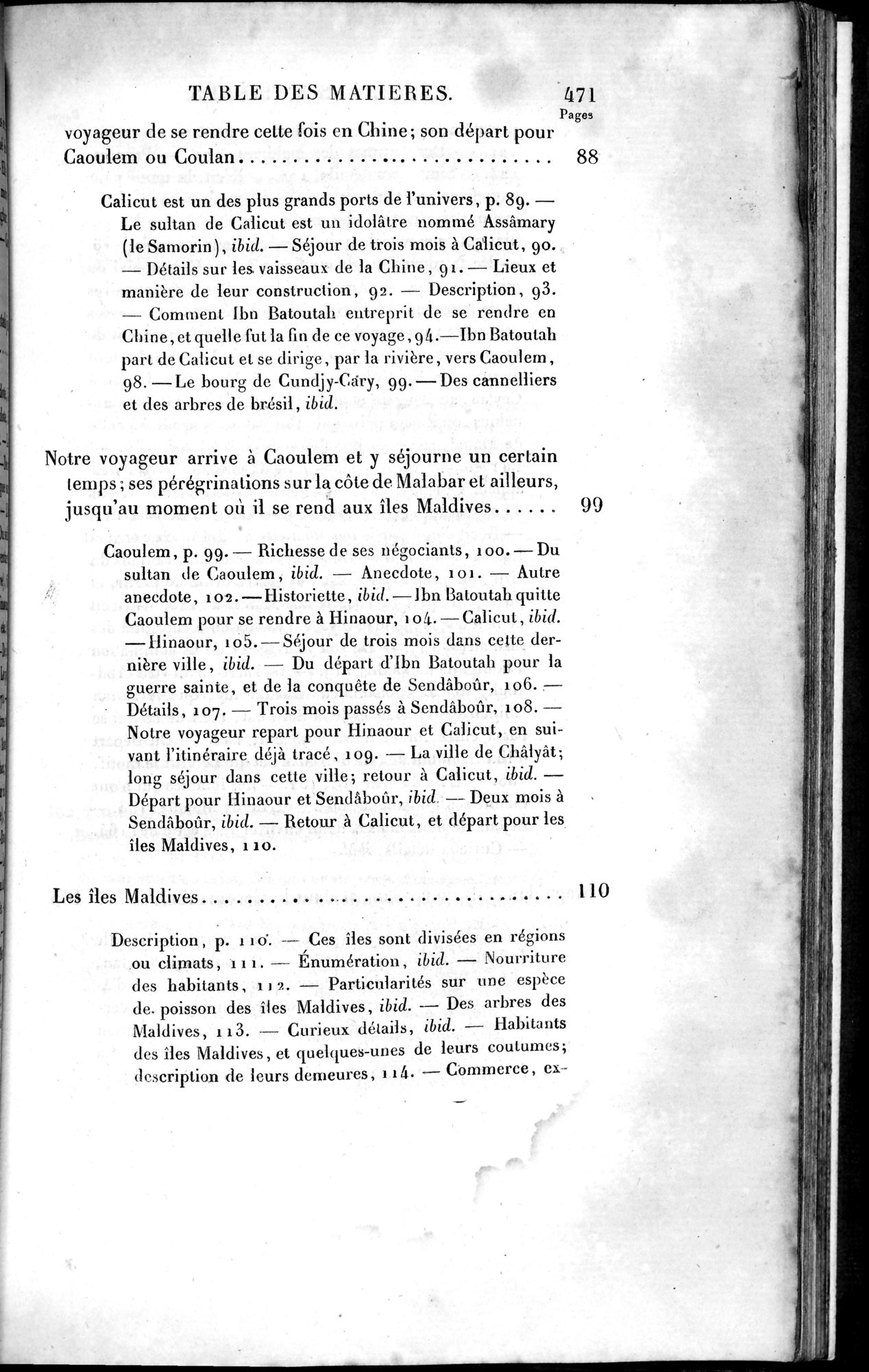 Voyages d'Ibn Batoutah : vol.4 / 483 ページ（白黒高解像度画像）