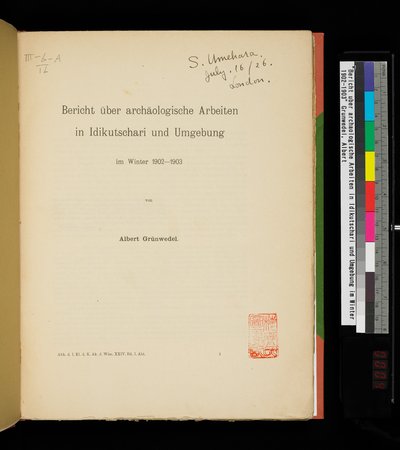 Bericht über archäologische Arbeiten in Idikutschari und Umgebung im Winter 1902-1903 : vol.1 : Page 7