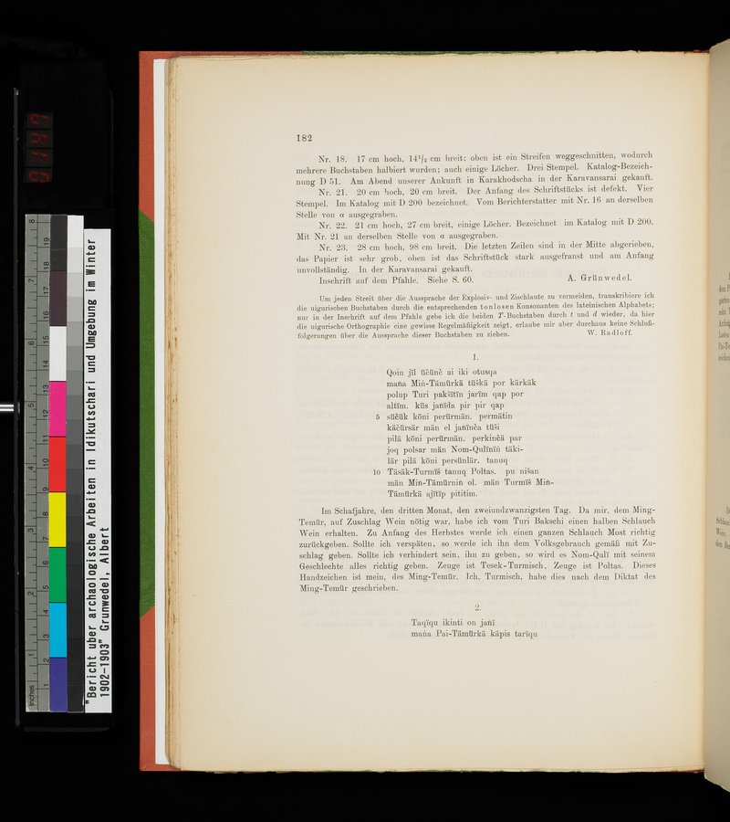 Bericht über archäologische Arbeiten in Idikutschari und Umgebung im Winter 1902-1903 : vol.1 / Page 192 (Color Image)