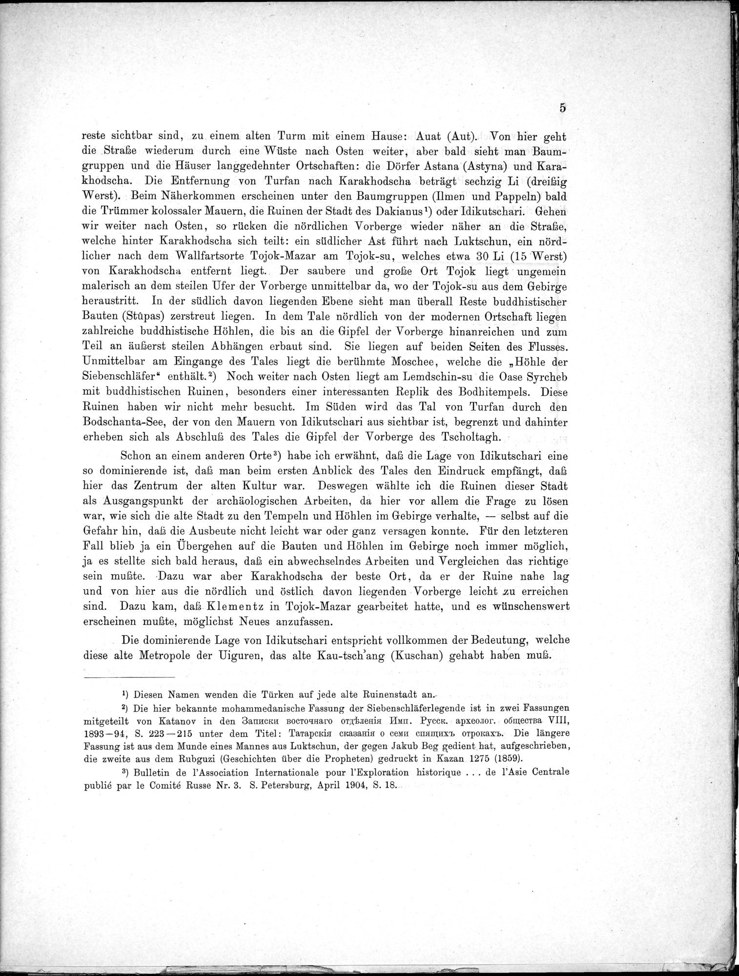 Bericht über archäologische Arbeiten in Idikutschari und Umgebung im Winter 1902-1903 : vol.1 / Page 11 (Grayscale High Resolution Image)