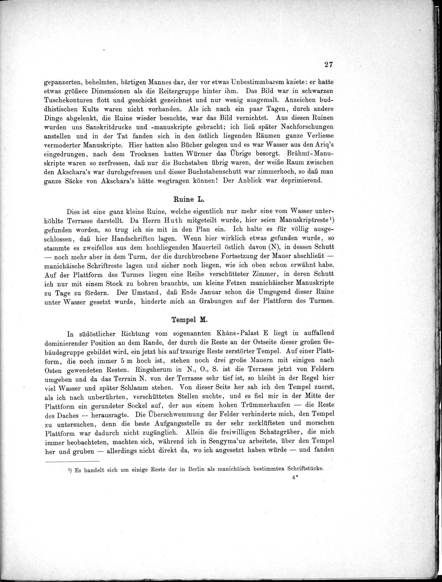 Bericht über archäologische Arbeiten in Idikutschari und Umgebung im Winter 1902-1903 : vol.1 / Page 37 (Grayscale High Resolution Image)