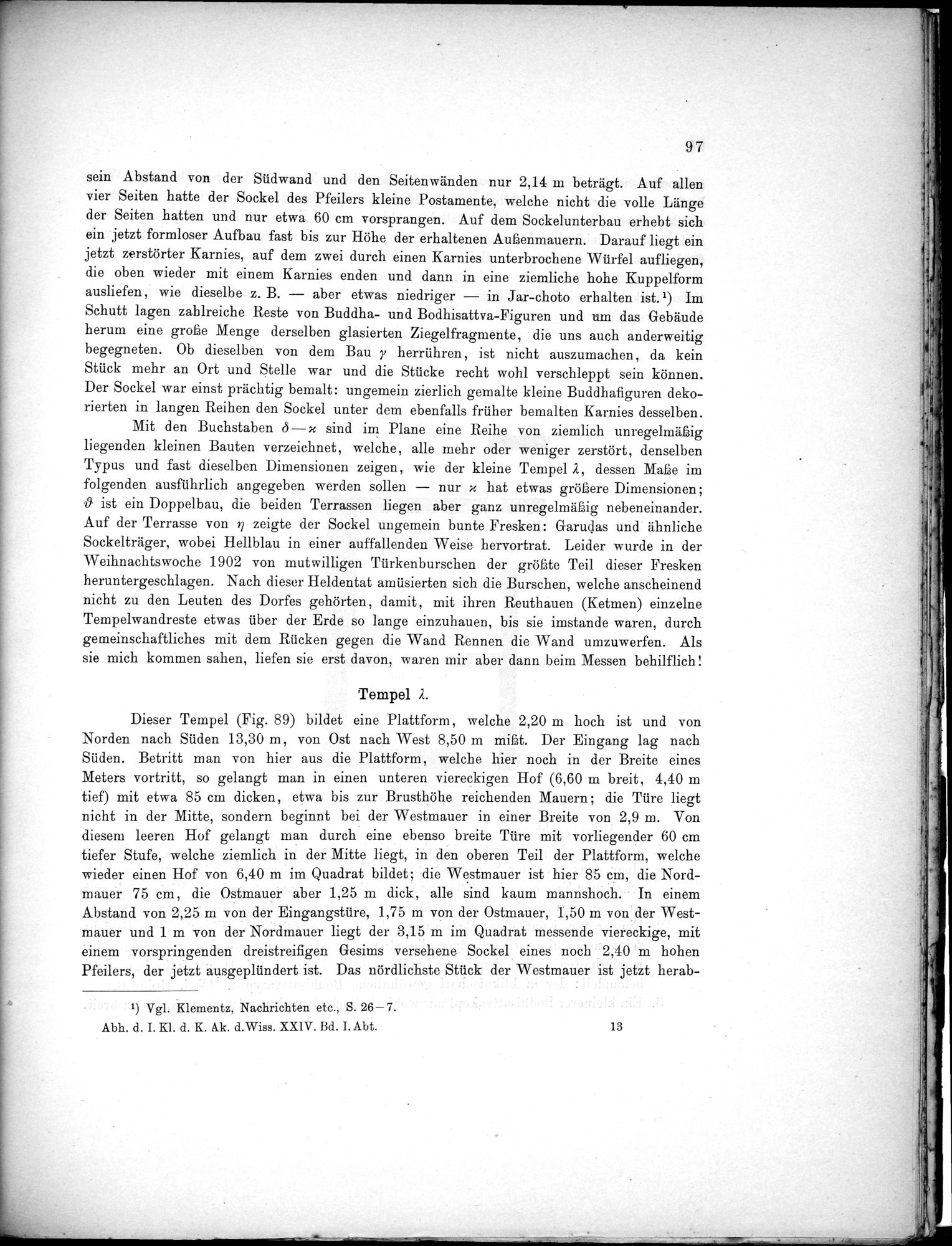 Bericht über archäologische Arbeiten in Idikutschari und Umgebung im Winter 1902-1903 : vol.1 / 107 ページ（白黒高解像度画像）