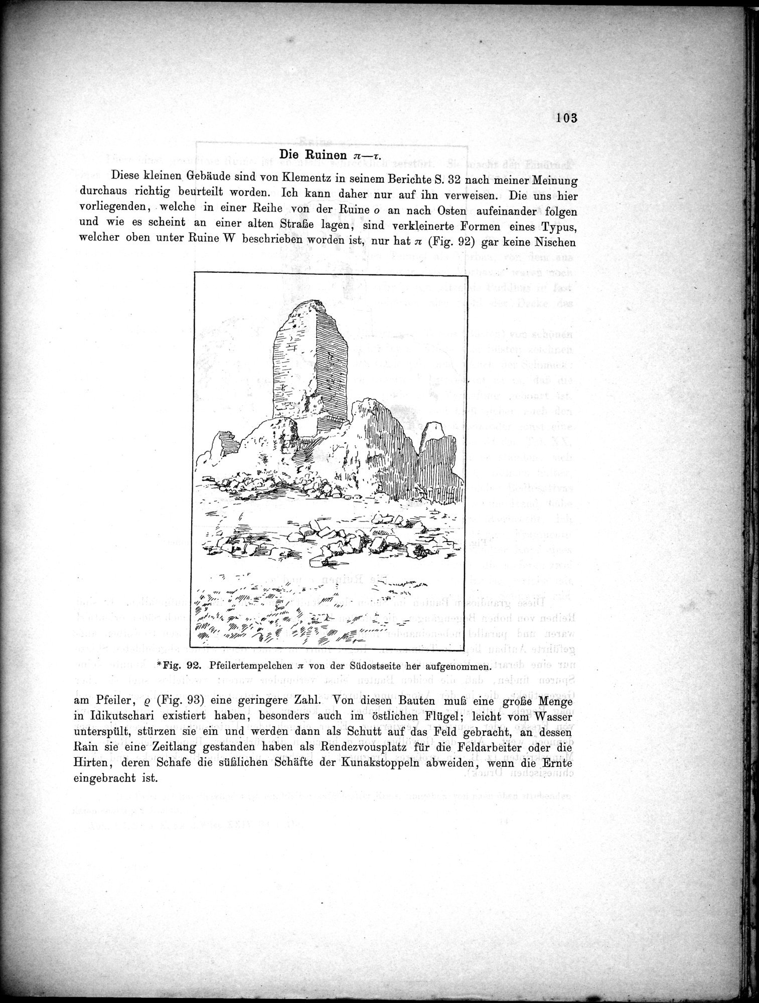 Bericht über archäologische Arbeiten in Idikutschari und Umgebung im Winter 1902-1903 : vol.1 / 113 ページ（白黒高解像度画像）