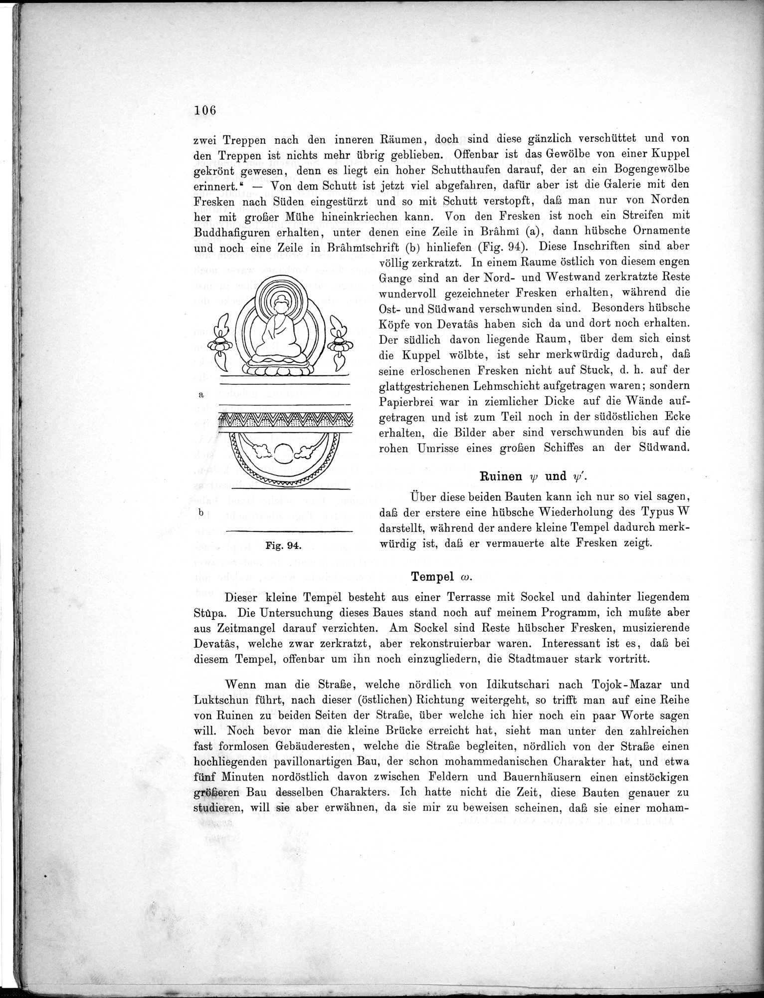 Bericht über archäologische Arbeiten in Idikutschari und Umgebung im Winter 1902-1903 : vol.1 / 116 ページ（白黒高解像度画像）