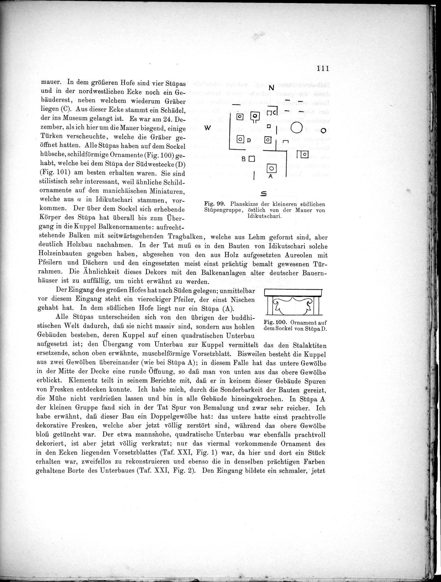 Bericht über archäologische Arbeiten in Idikutschari und Umgebung im Winter 1902-1903 : vol.1 / Page 121 (Grayscale High Resolution Image)