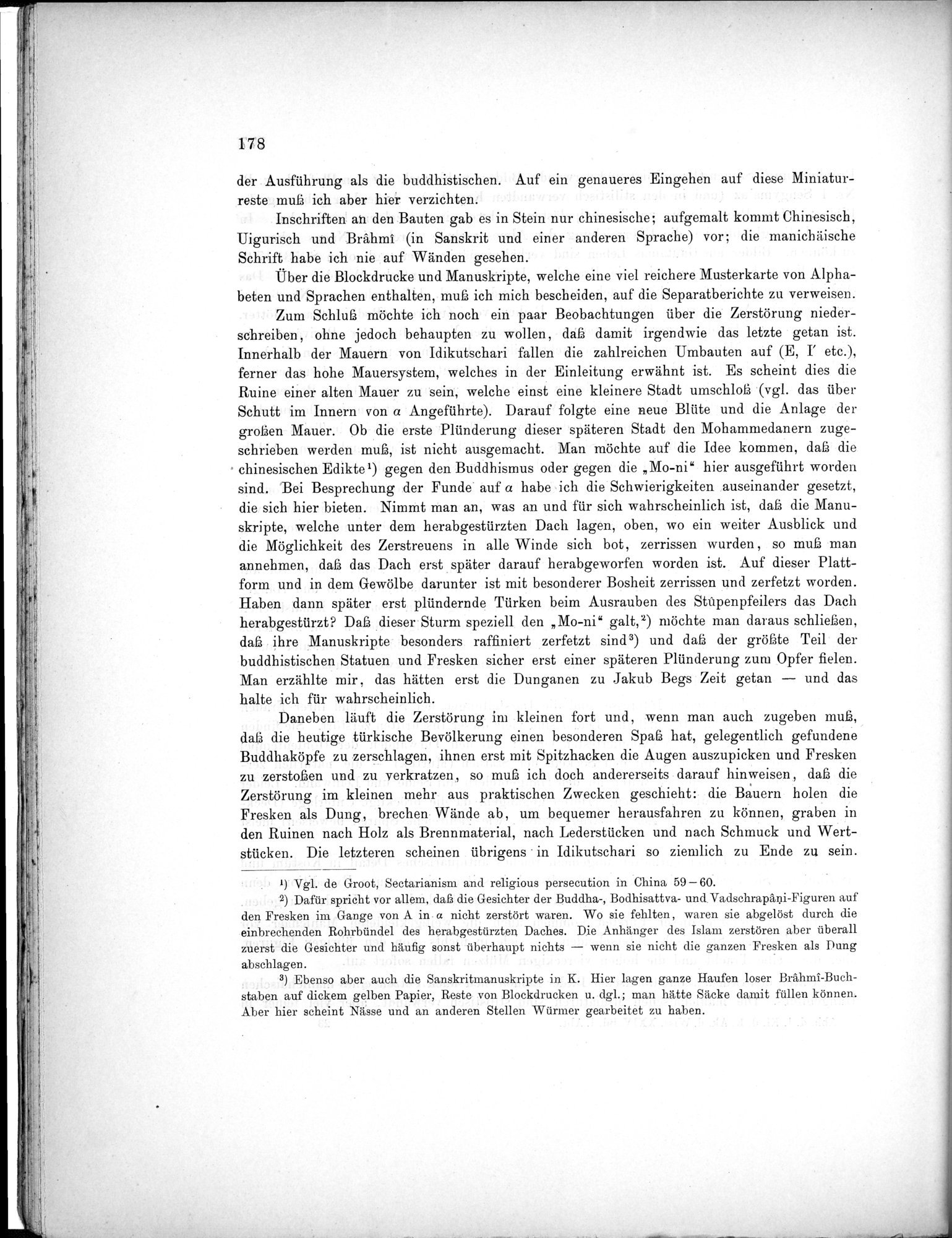 Bericht über archäologische Arbeiten in Idikutschari und Umgebung im Winter 1902-1903 : vol.1 / 188 ページ（白黒高解像度画像）