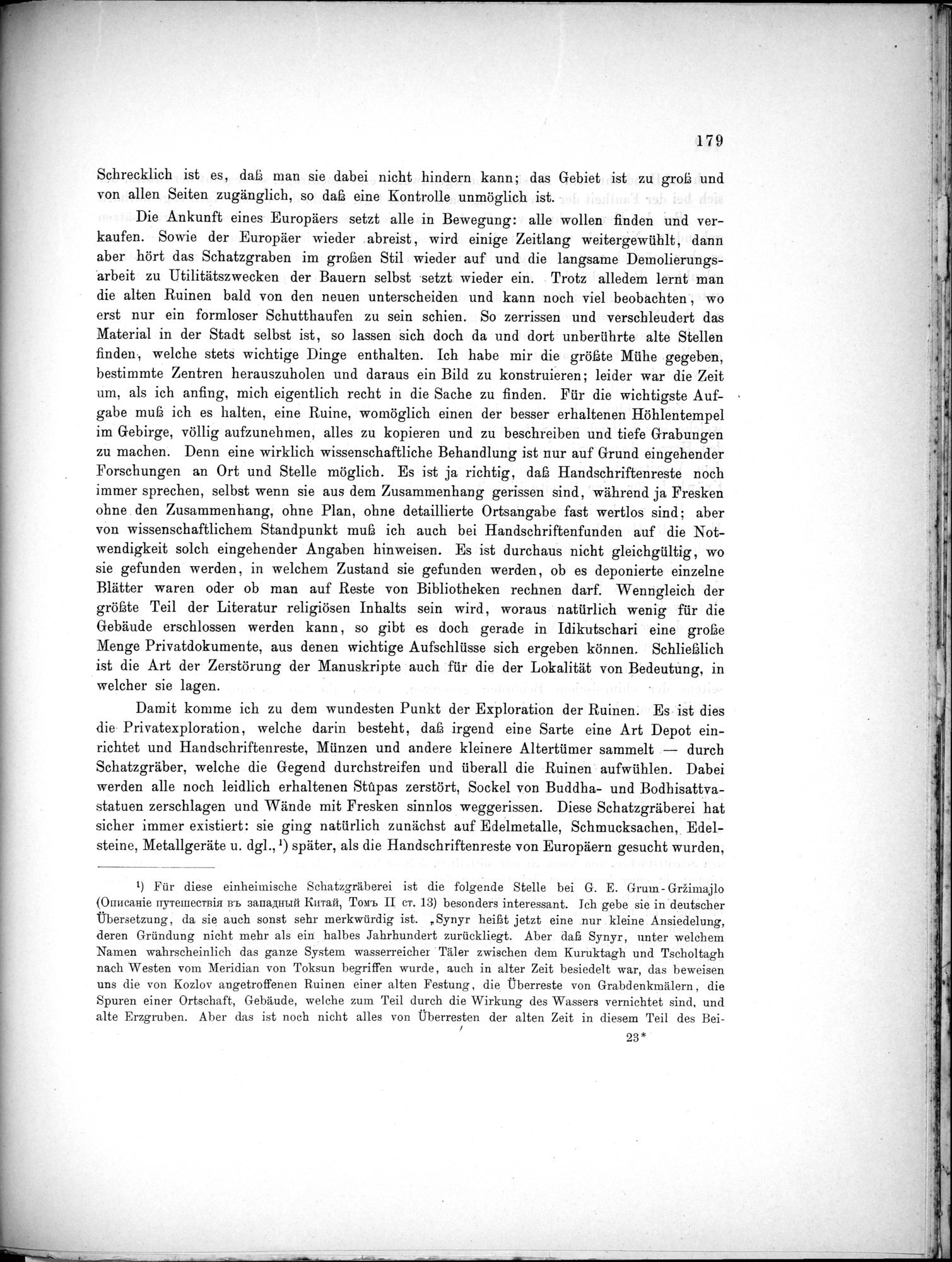 Bericht über archäologische Arbeiten in Idikutschari und Umgebung im Winter 1902-1903 : vol.1 / 189 ページ（白黒高解像度画像）