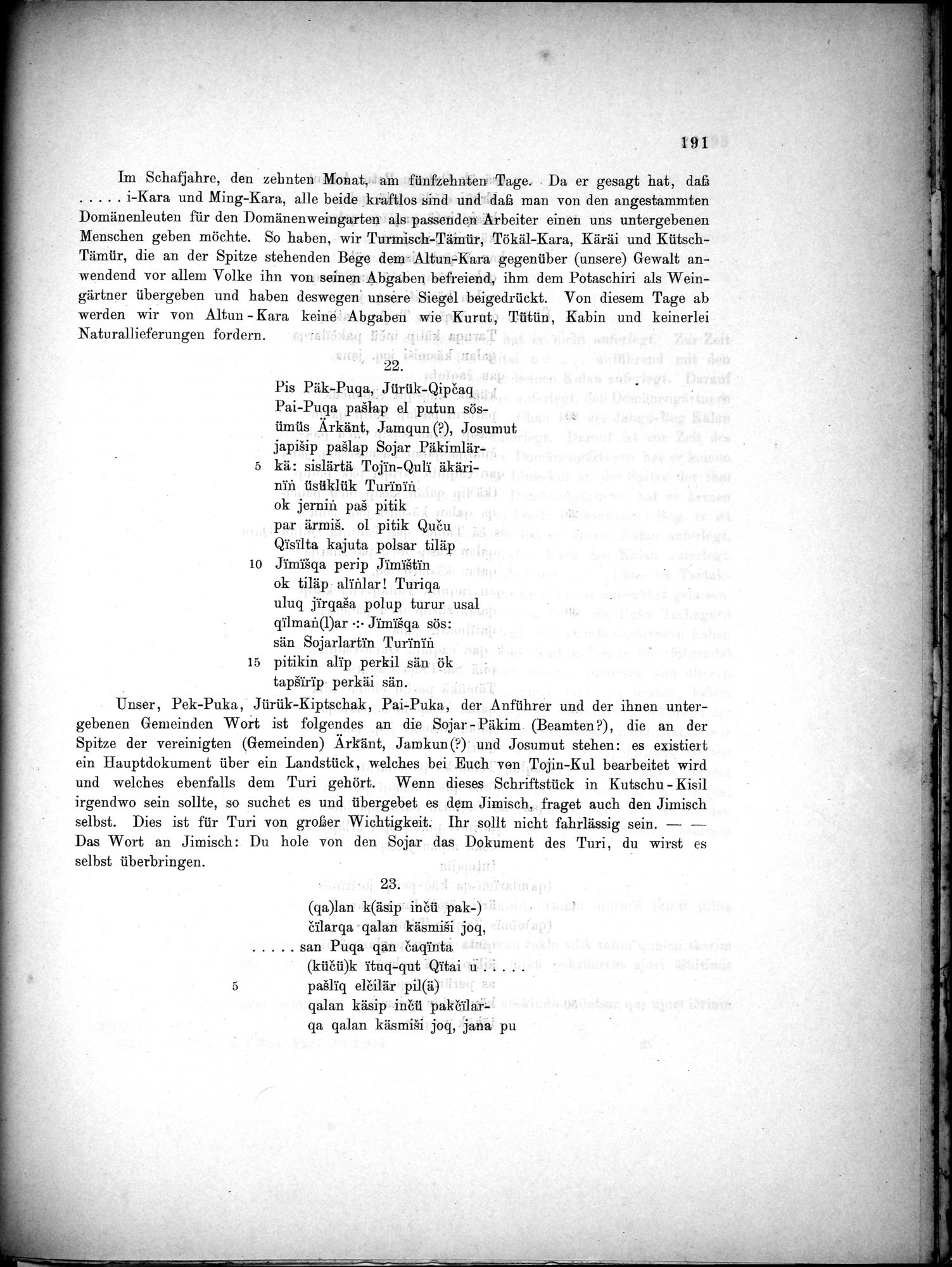 Bericht über archäologische Arbeiten in Idikutschari und Umgebung im Winter 1902-1903 : vol.1 / 201 ページ（白黒高解像度画像）
