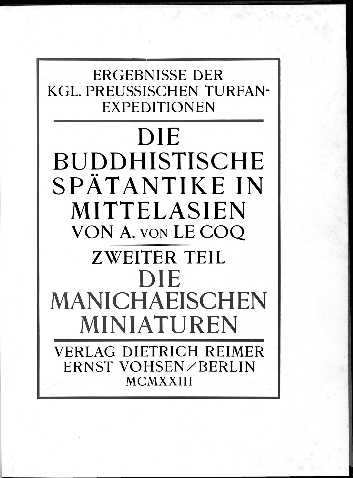Die Buddhistische Spätantike in Mittelasien : vol.2 / Page 7 (Grayscale High Resolution Image)