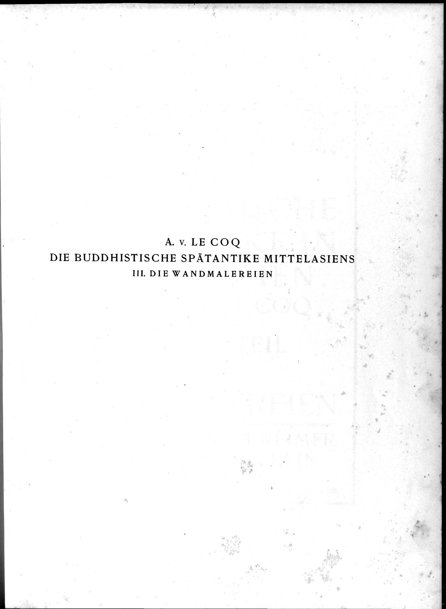 Die Buddhistische Spätantike in Mittelasien : vol.3 / 5 ページ（白黒高解像度画像）