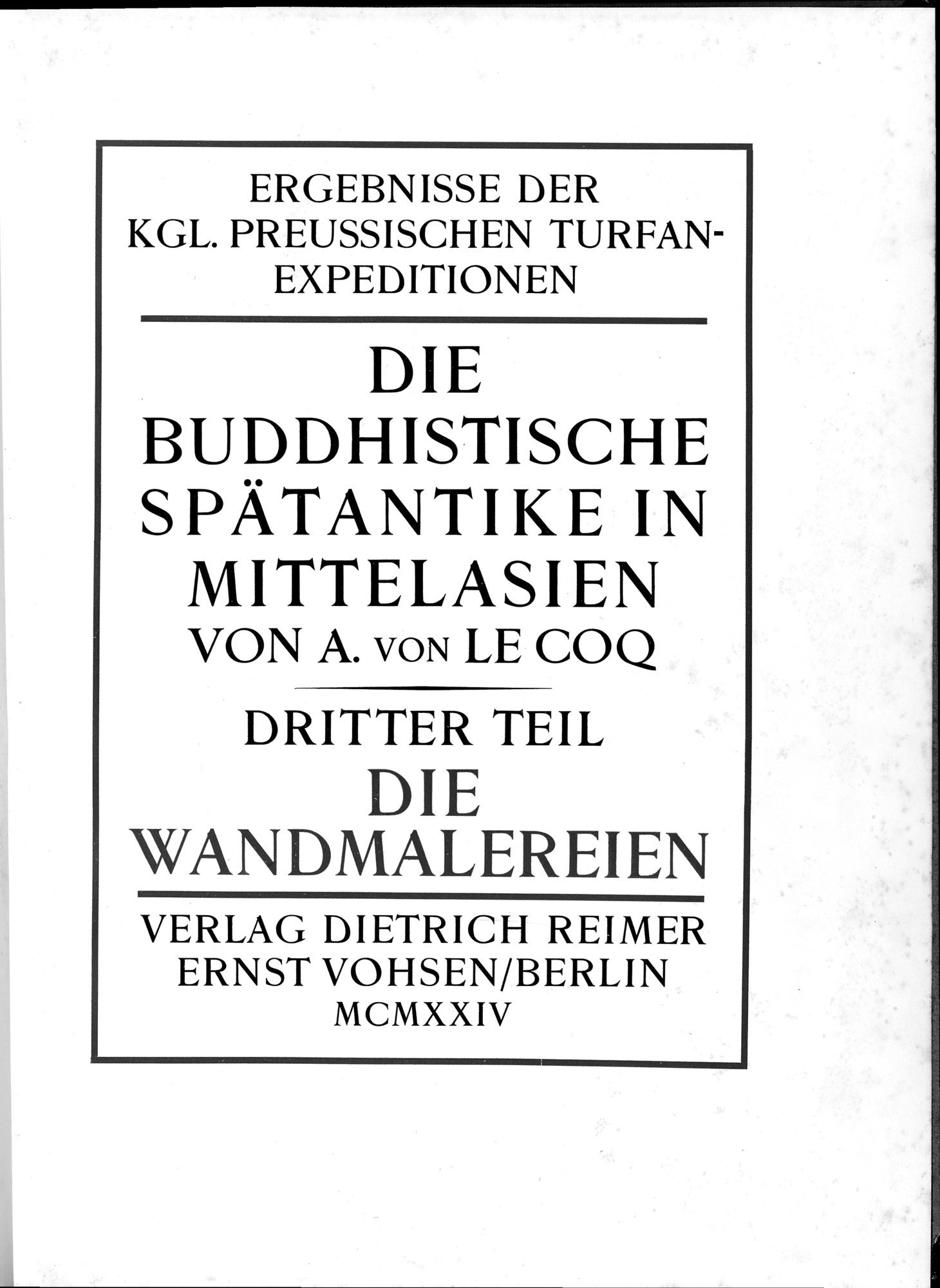 Die Buddhistische Spätantike in Mittelasien : vol.3 / 7 ページ（白黒高解像度画像）
