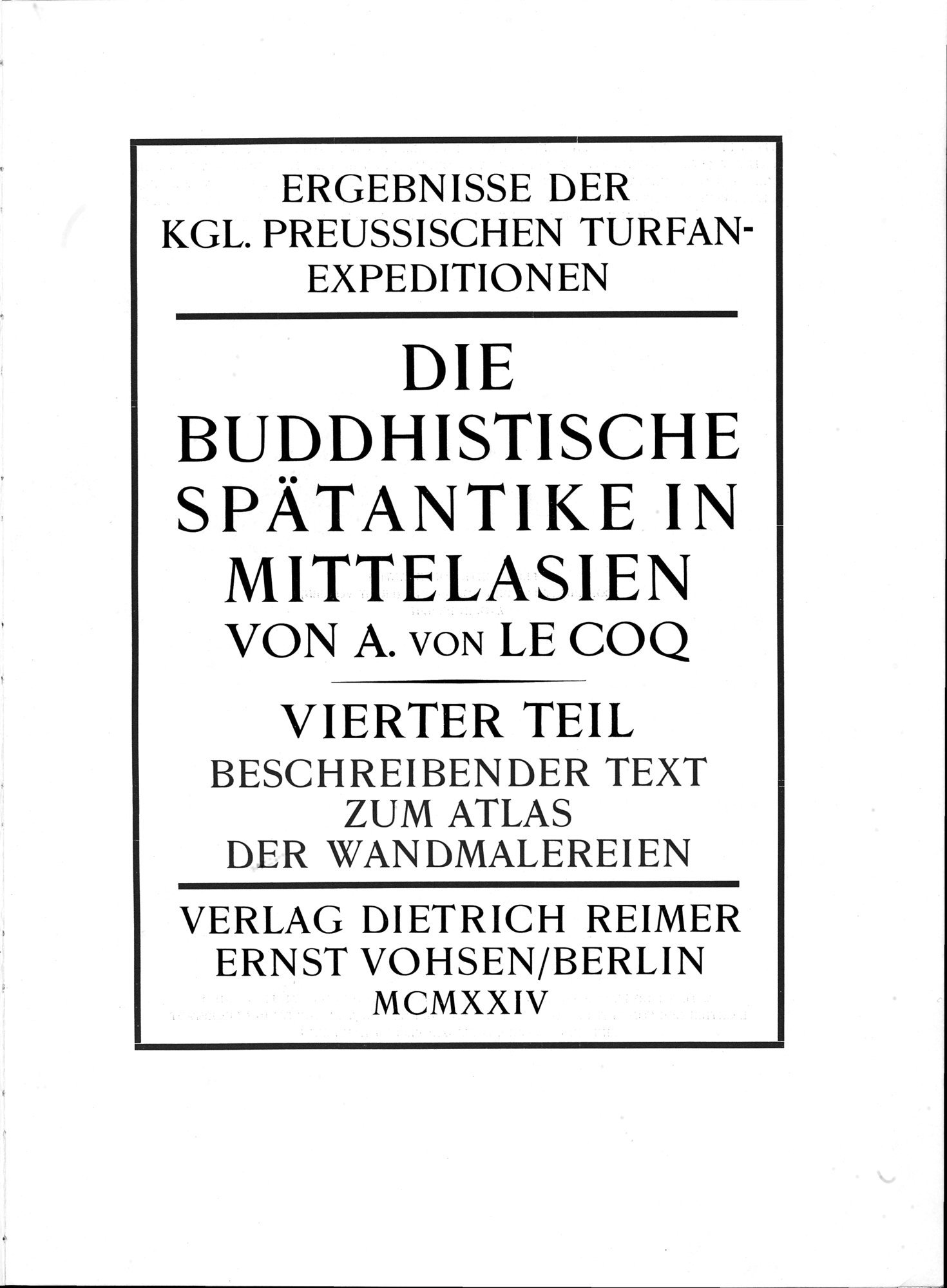 Die Buddhistische Spätantike in Mittelasien : vol.4 / 33 ページ（白黒高解像度画像）