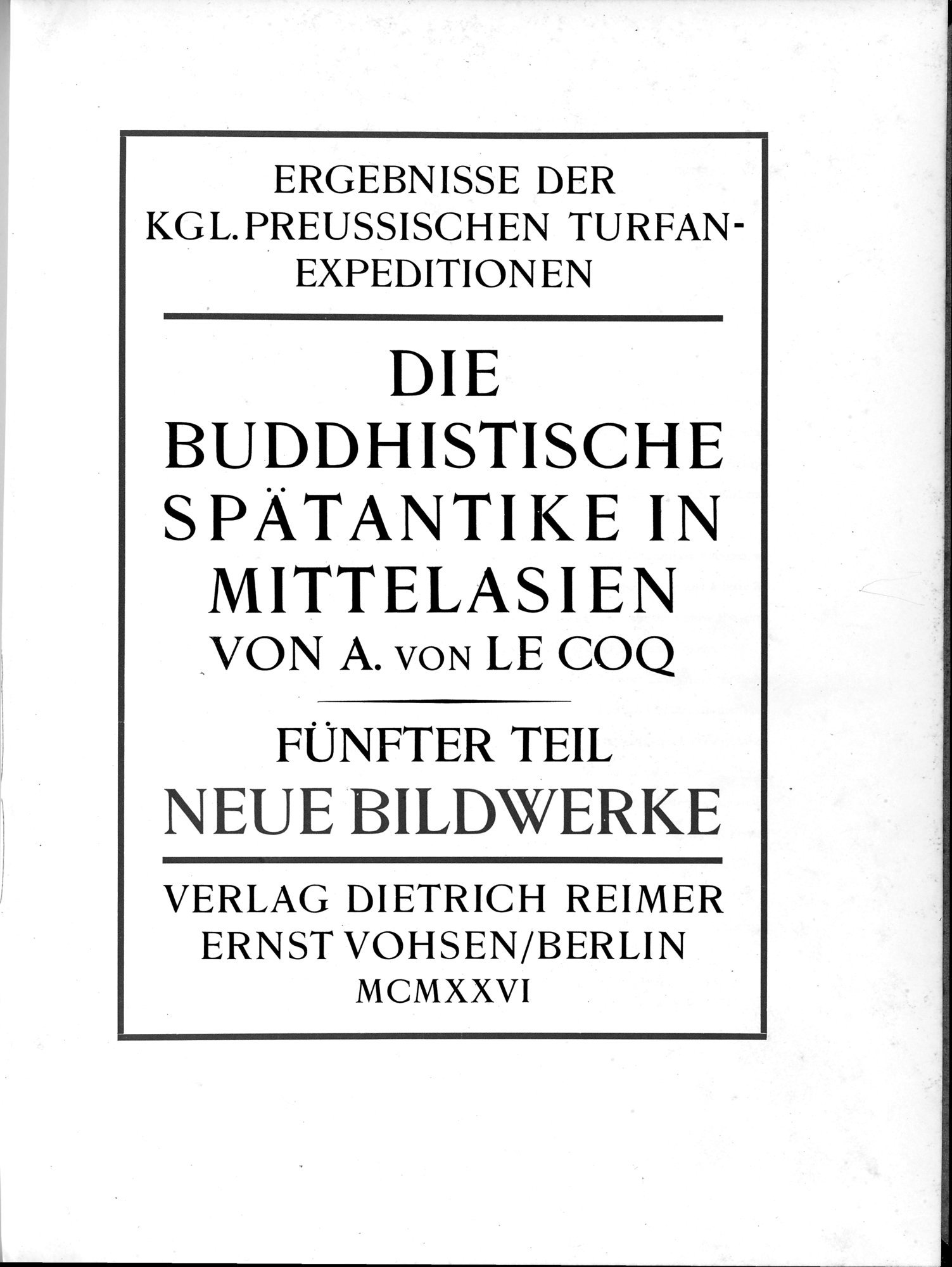 Die Buddhistische Spätantike in Mittelasien : vol.5 / 7 ページ（白黒高解像度画像）