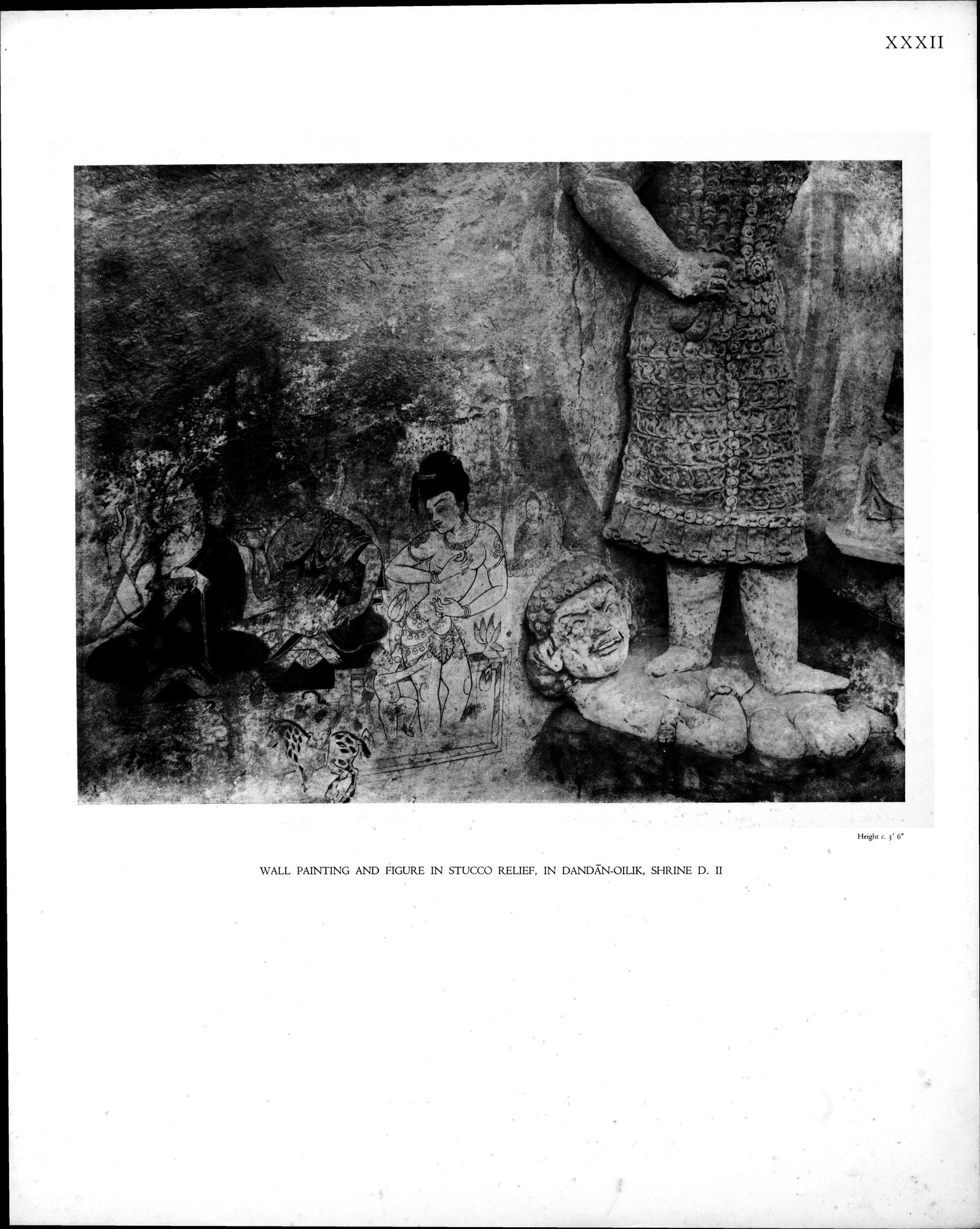 Wall Paintings from Ancient Shrines in Central Asia : vol.2 / Page 35 (Grayscale High Resolution Image)