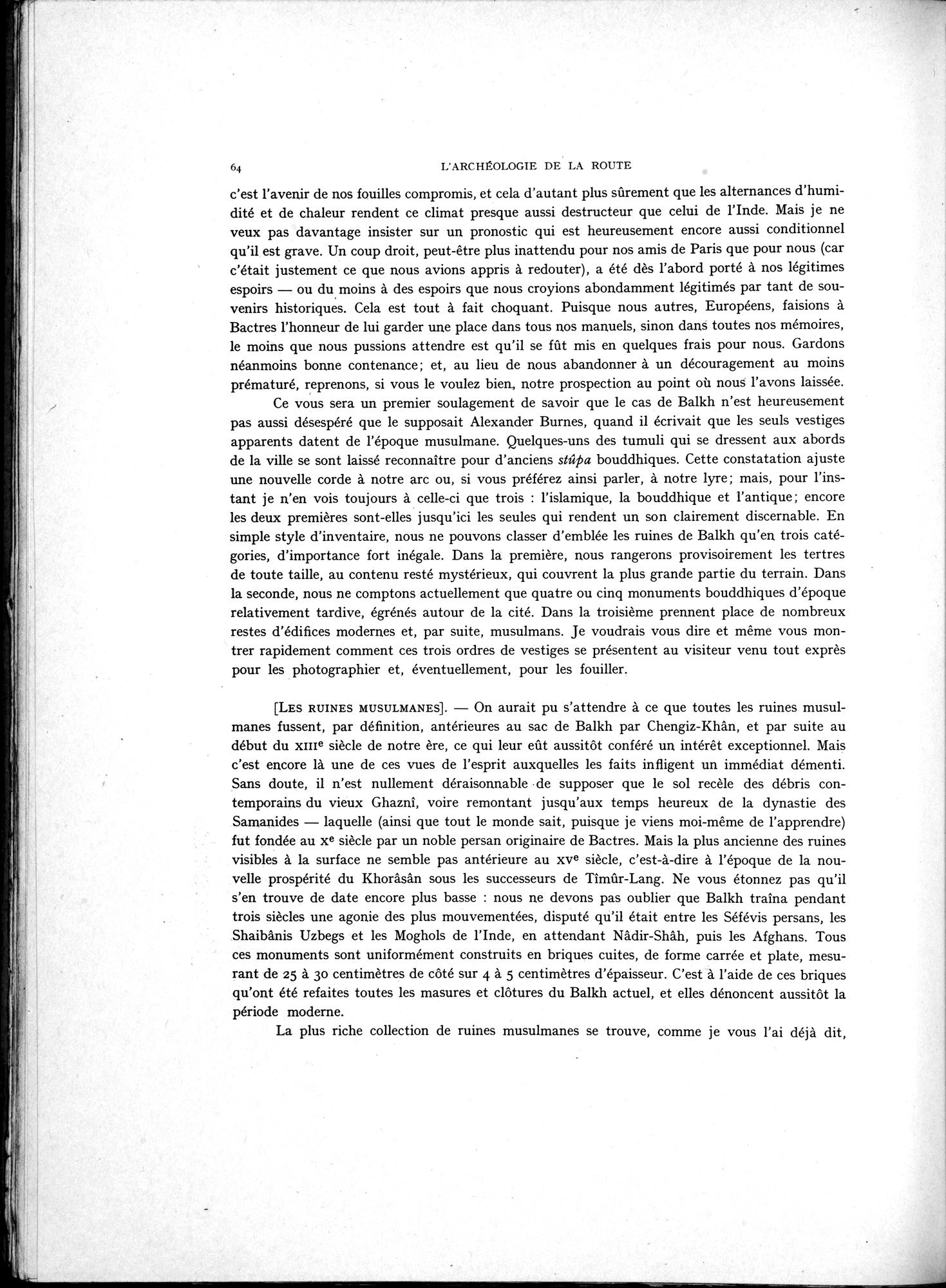 La Vieille Route de l'Inde de Bactres à Taxila : vol.1 / 74 ページ（白黒高解像度画像）
