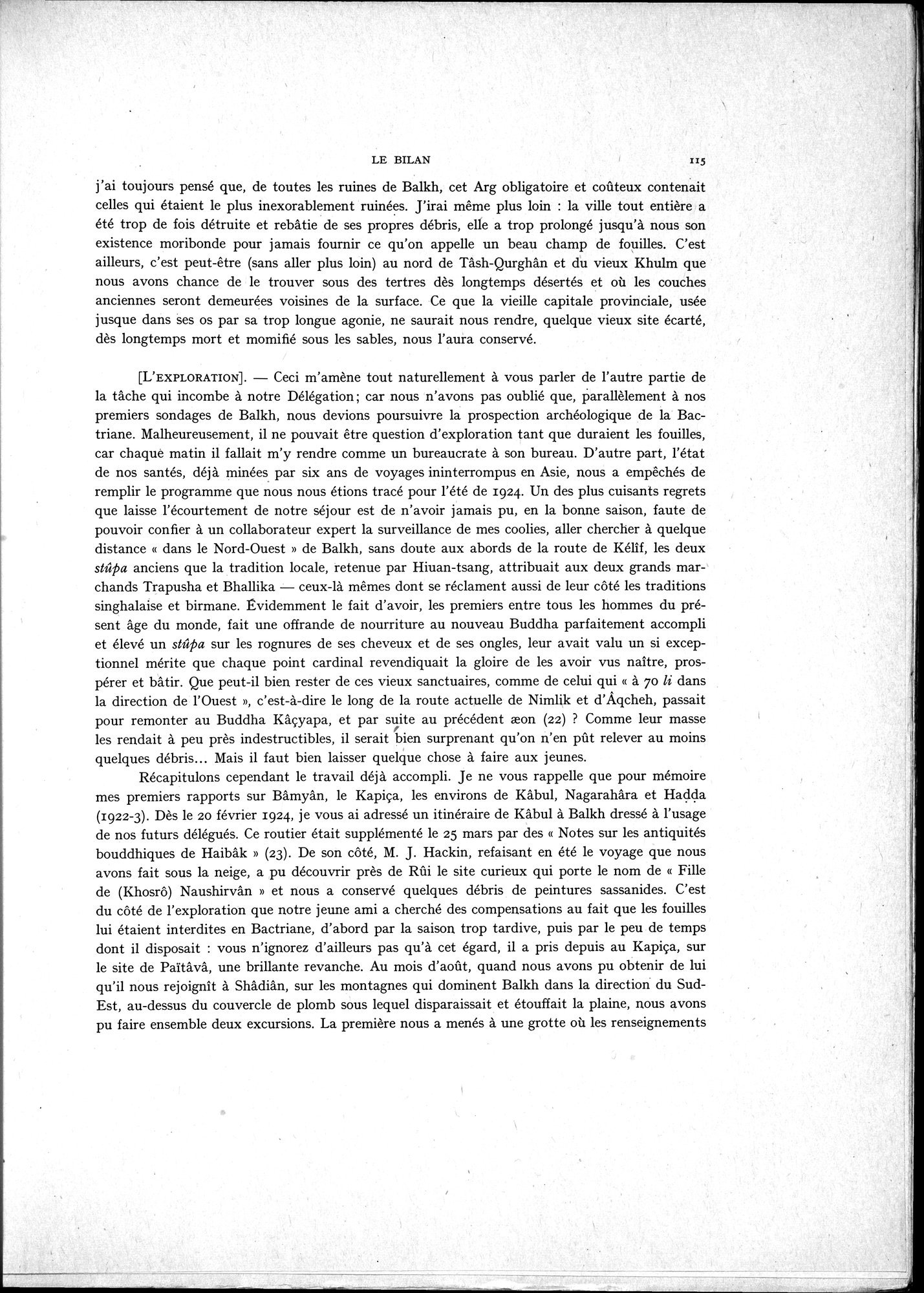 La Vieille Route de l'Inde de Bactres à Taxila : vol.1 / 125 ページ（白黒高解像度画像）