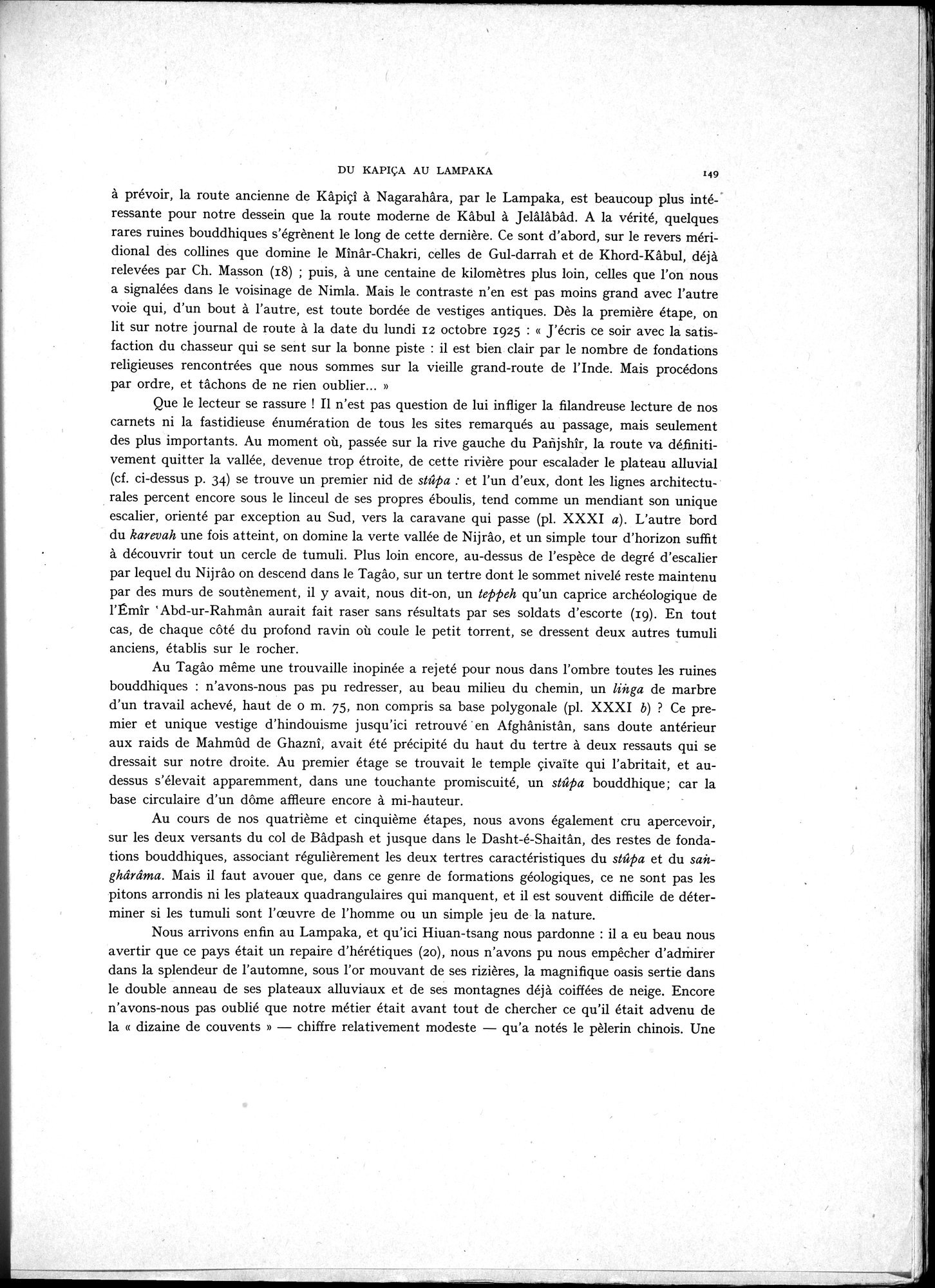 La Vieille Route de l'Inde de Bactres à Taxila : vol.1 / 159 ページ（白黒高解像度画像）