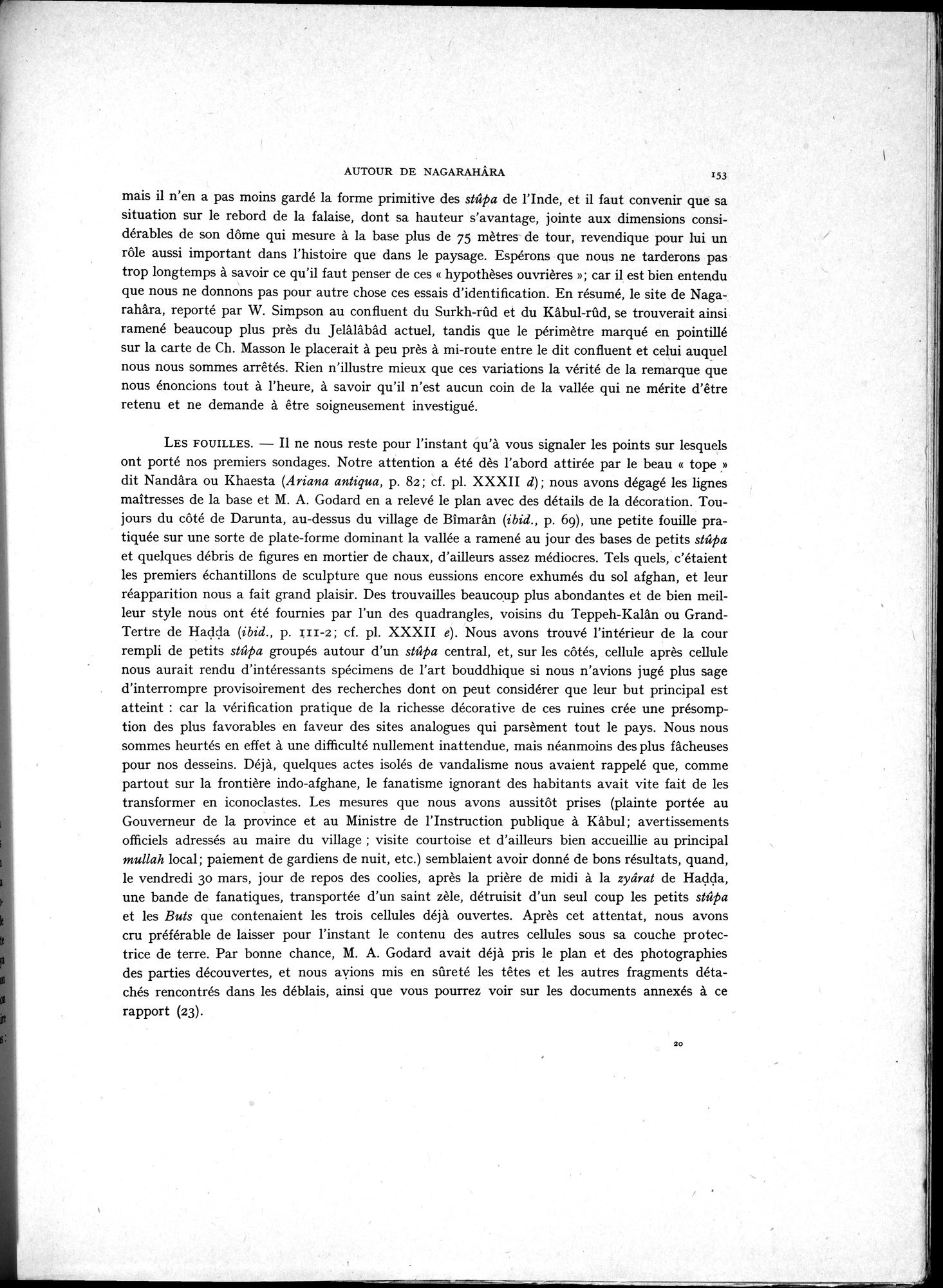 La Vieille Route de l'Inde de Bactres à Taxila : vol.1 / 163 ページ（白黒高解像度画像）