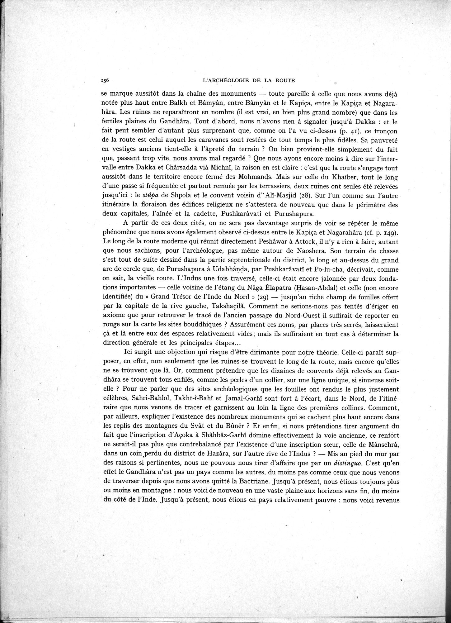 La Vieille Route de l'Inde de Bactres à Taxila : vol.1 / 166 ページ（白黒高解像度画像）
