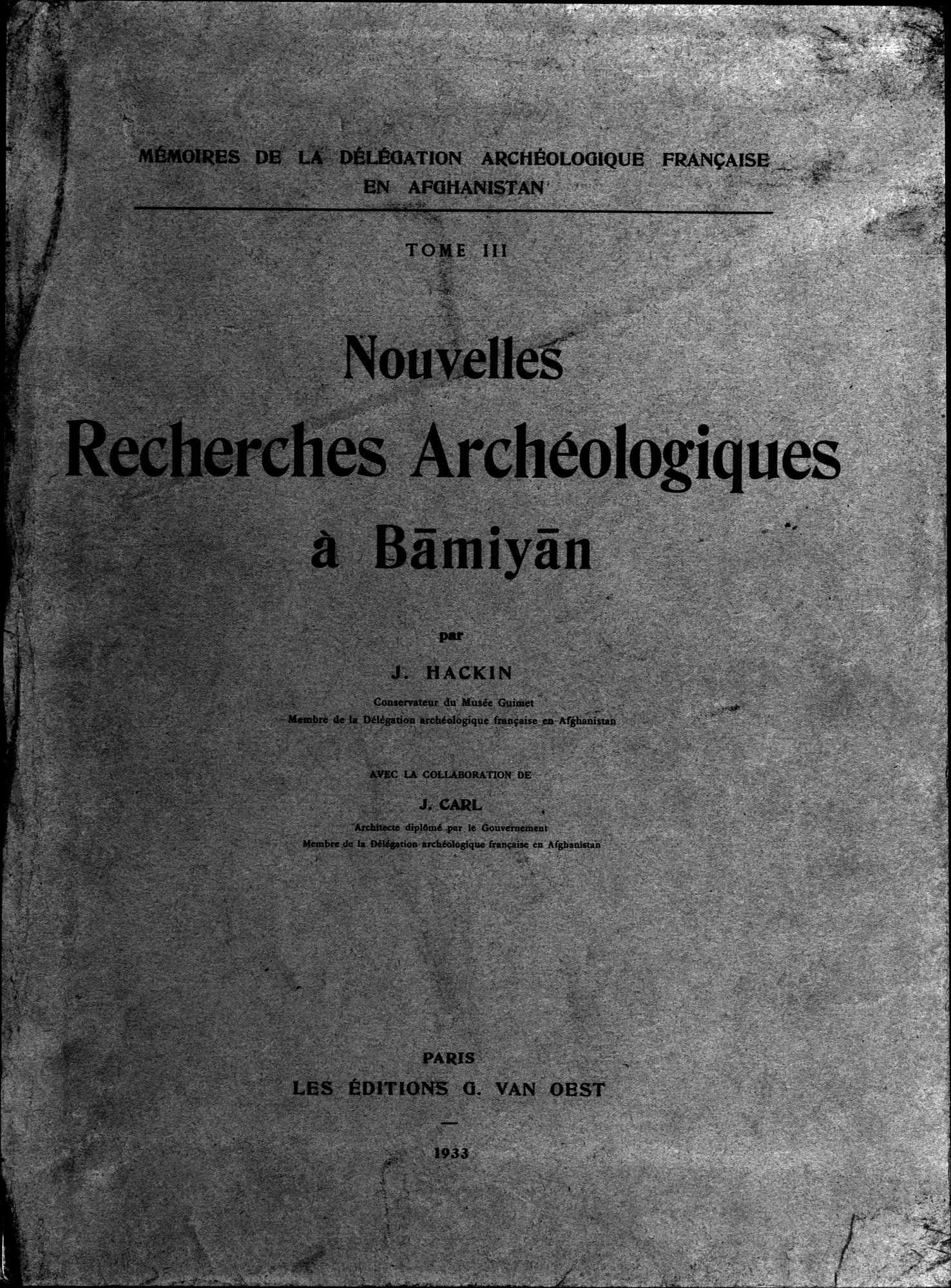 Nouvelles Recherches Archéologiques à Bāmiyān : vol.1 / Page 1 (Grayscale High Resolution Image)