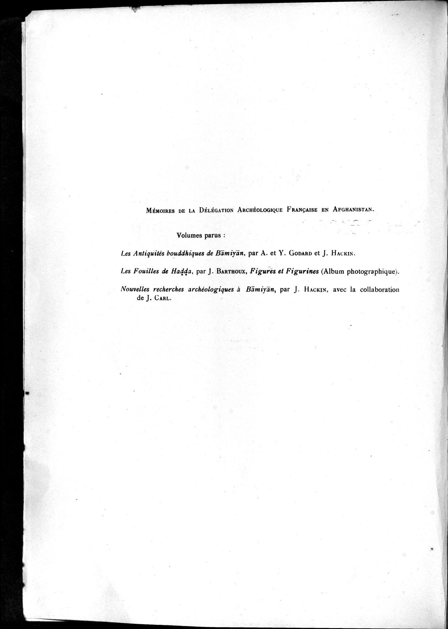 Nouvelles Recherches Archéologiques à Bāmiyān : vol.1 / 6 ページ（白黒高解像度画像）