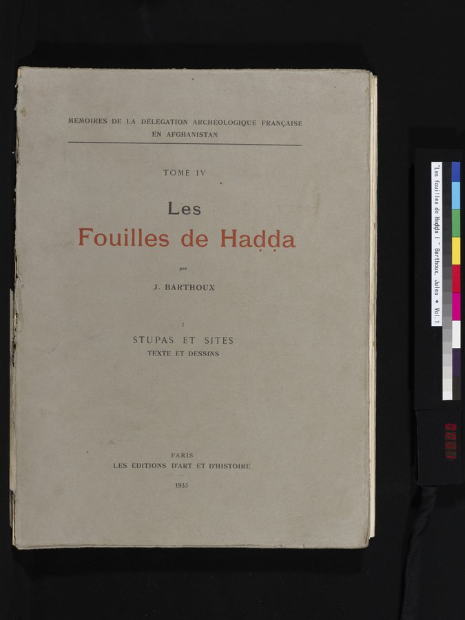 Les Fouilles de Haḍḍa I : vol.1 / 1 ページ（カラー画像）