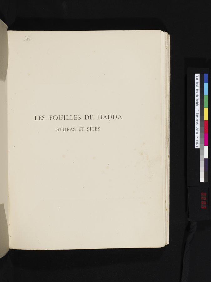 Les Fouilles de Haḍḍa I : vol.1 / 3 ページ（カラー画像）