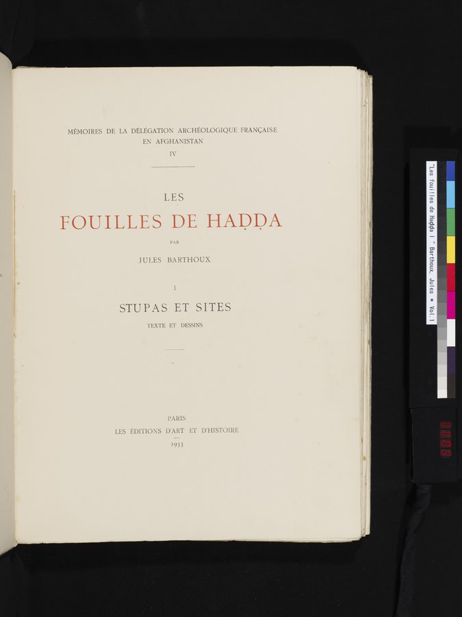 Les Fouilles de Haḍḍa I : vol.1 / 5 ページ（カラー画像）