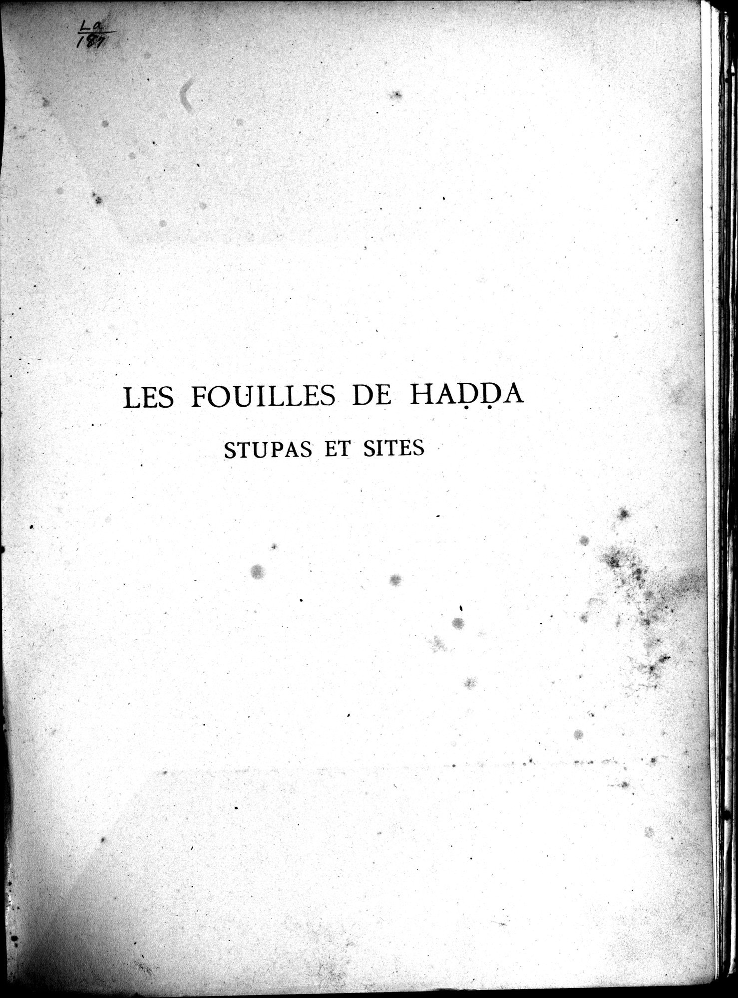 Les Fouilles de Haḍḍa I : vol.1 / 3 ページ（白黒高解像度画像）