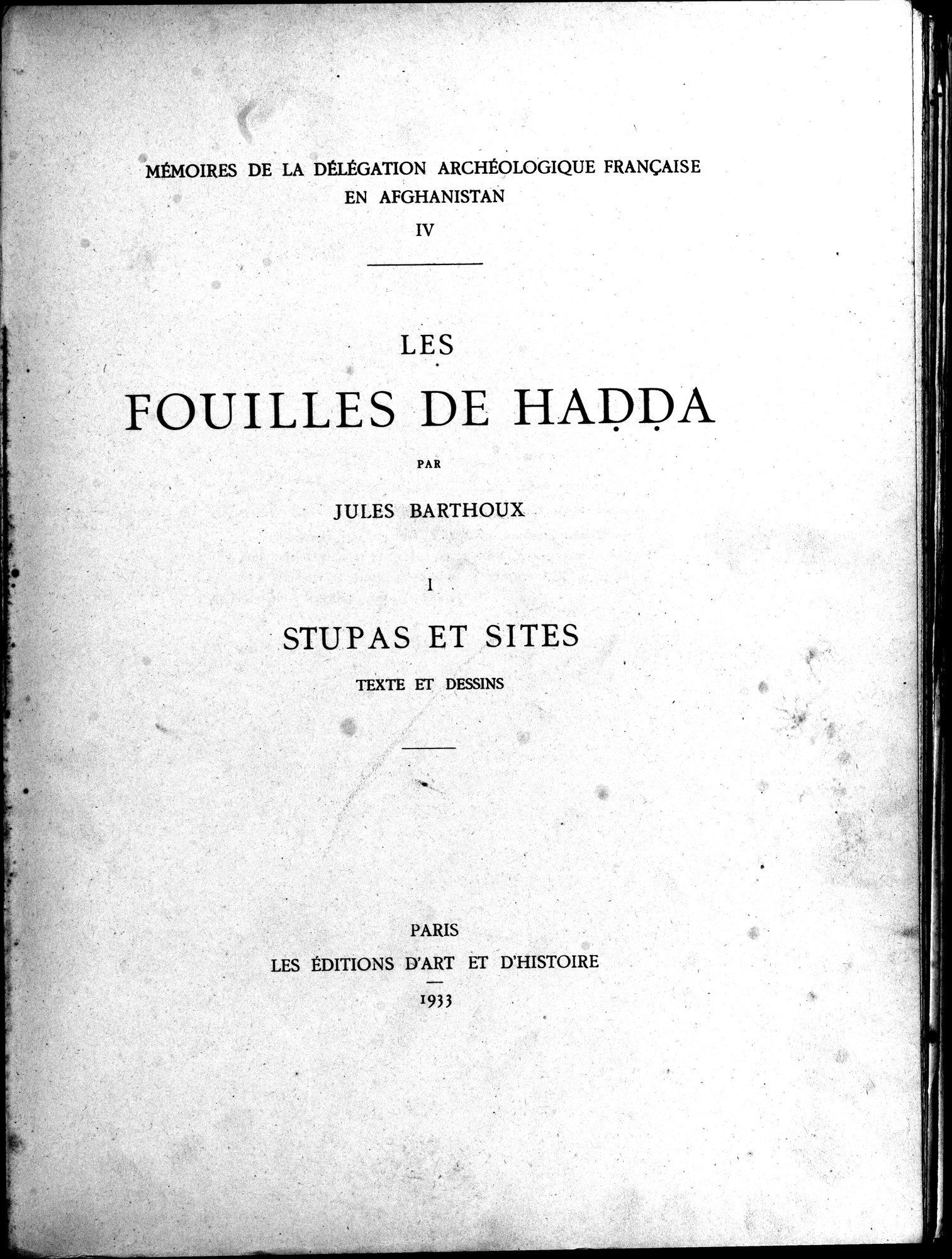Les Fouilles de Haḍḍa I : vol.1 / Page 5 (Grayscale High Resolution Image)
