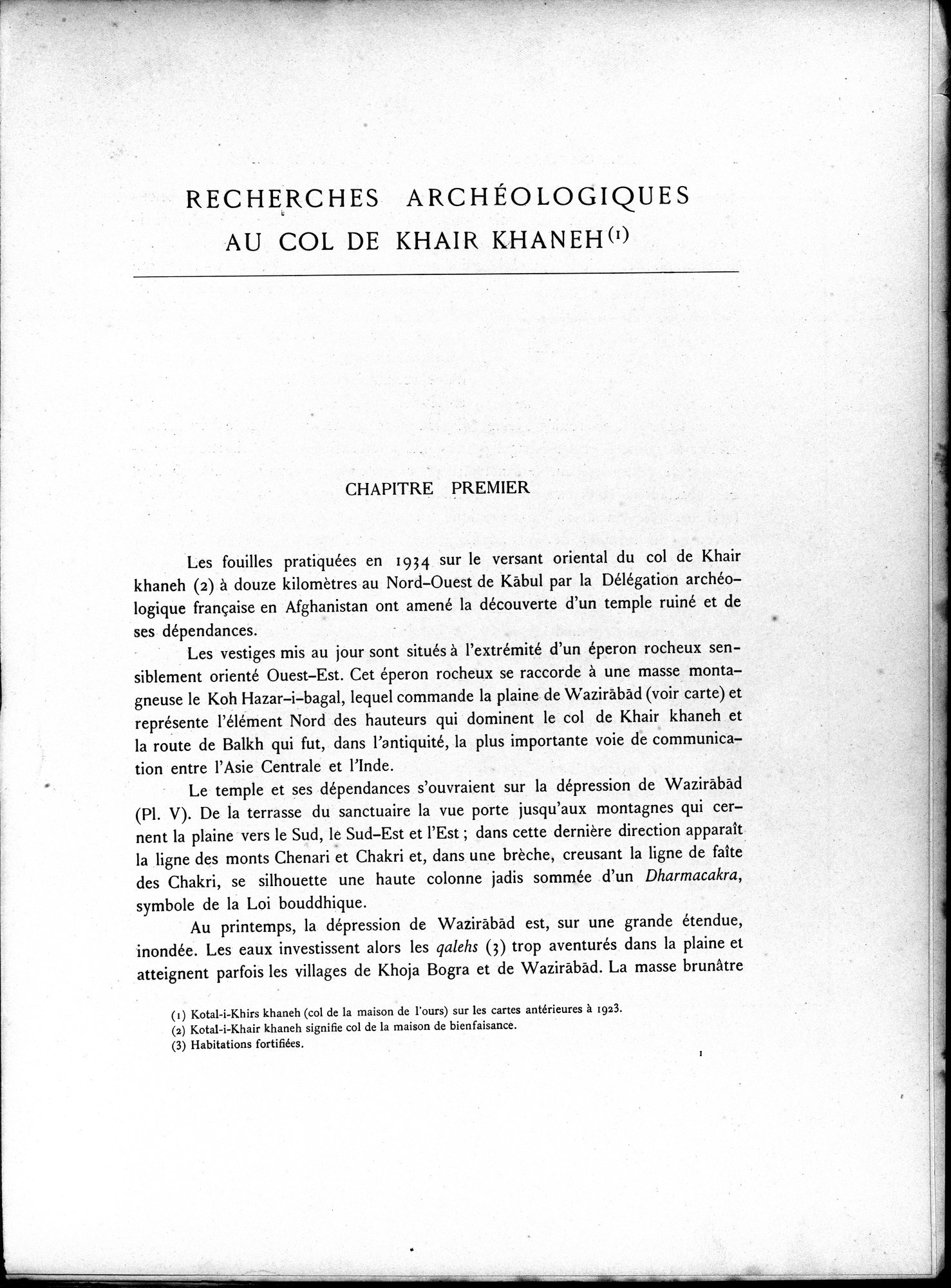 Recherches Archéologiques au Col de Khair khaneh près de Kābul : vol.1 / Page 11 (Grayscale High Resolution Image)