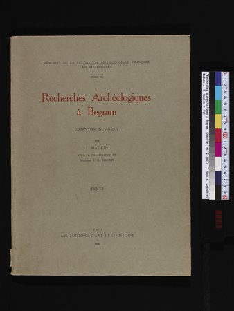 Recherches Archéologiques à Begram : vol.1 : Page 1
