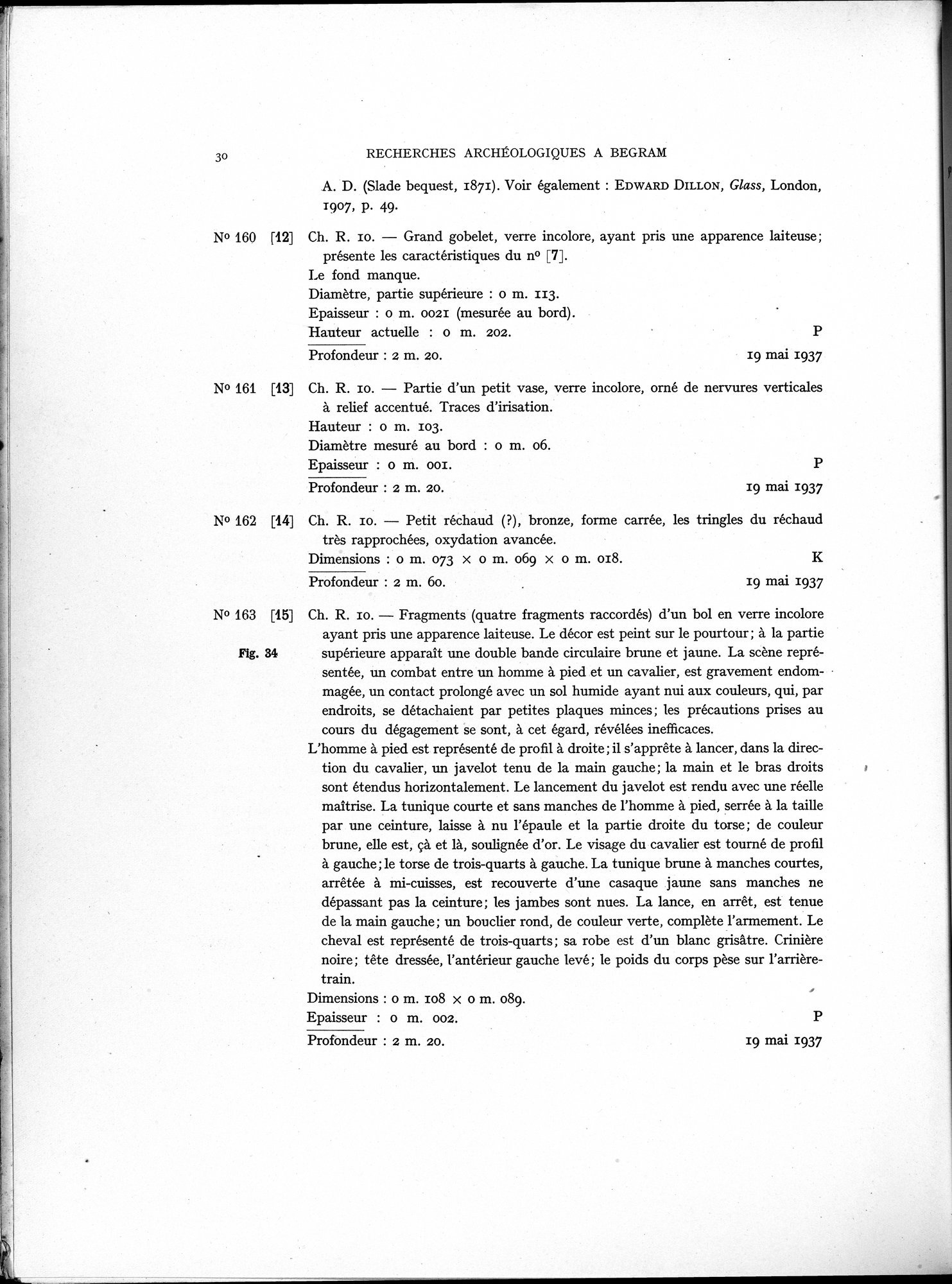 Recherches Archéologiques à Begram : vol.1 / 38 ページ（白黒高解像度画像）