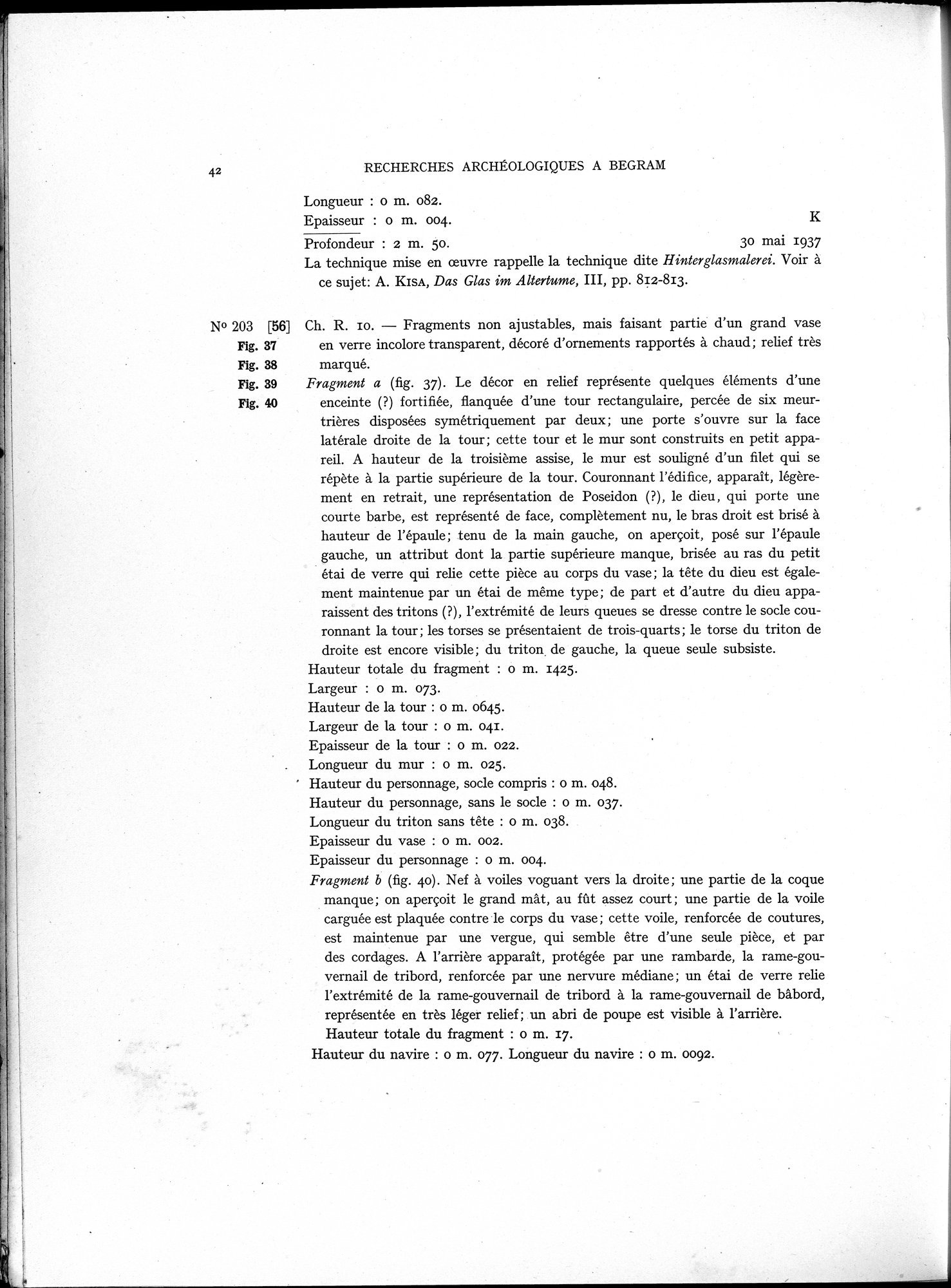 Recherches Archéologiques à Begram : vol.1 / 50 ページ（白黒高解像度画像）