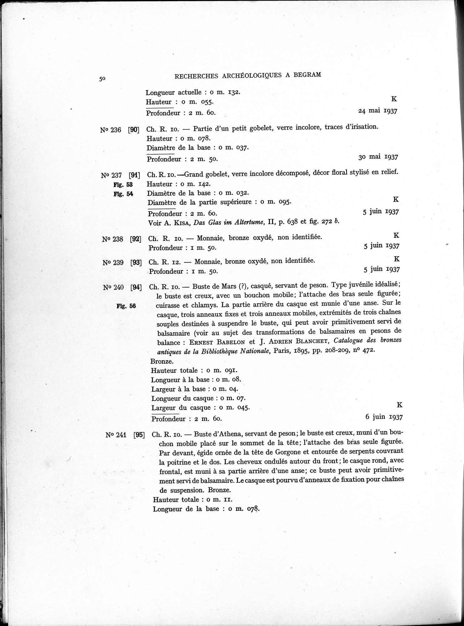 Recherches Archéologiques à Begram : vol.1 / 58 ページ（白黒高解像度画像）