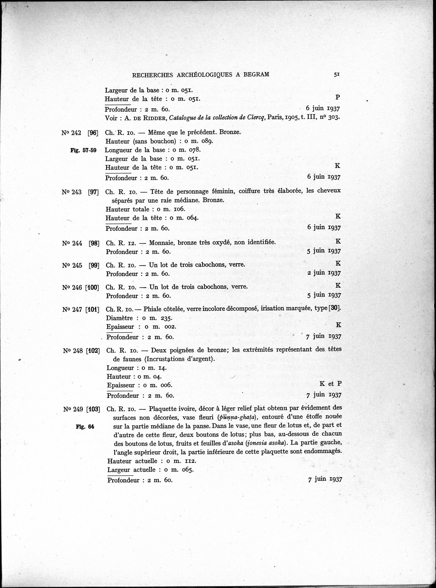 Recherches Archéologiques à Begram : vol.1 / Page 59 (Grayscale High Resolution Image)