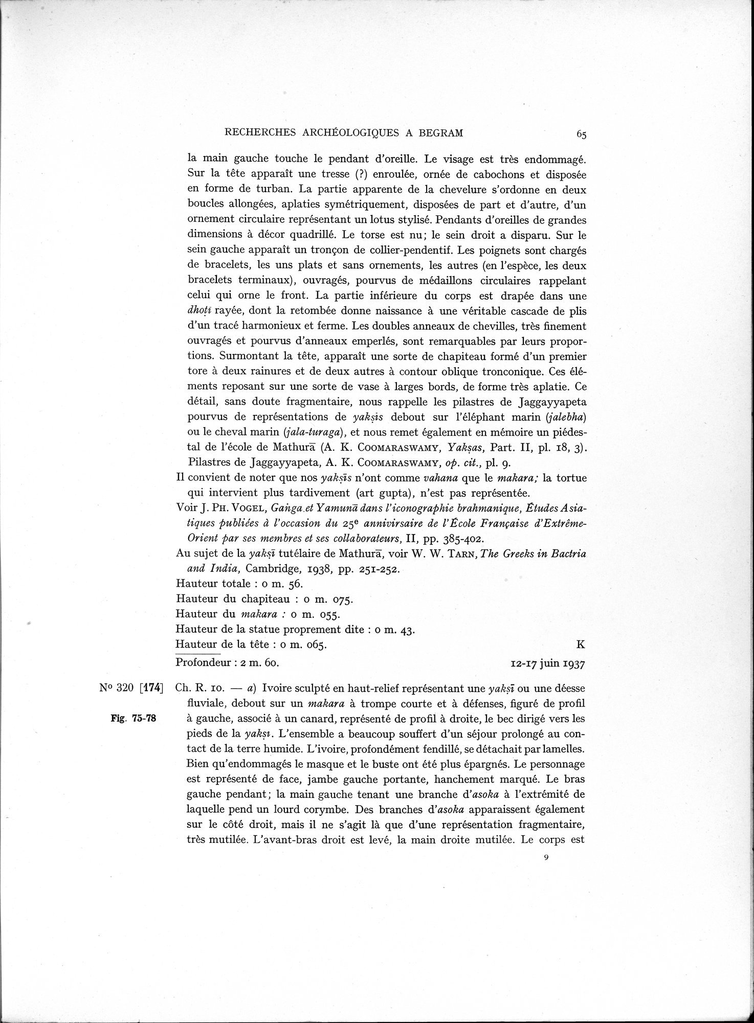 Recherches Archéologiques à Begram : vol.1 / 73 ページ（白黒高解像度画像）