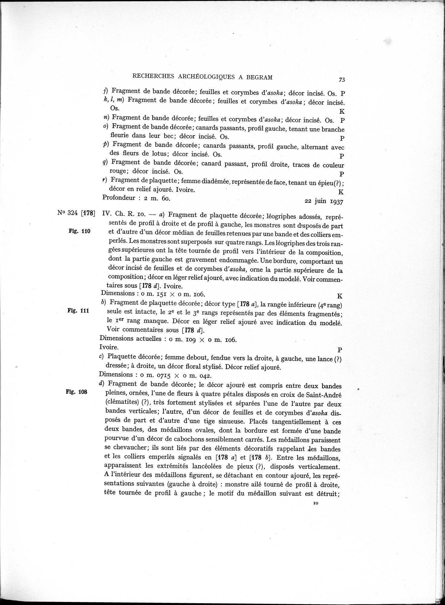 Recherches Archéologiques à Begram : vol.1 / 81 ページ（白黒高解像度画像）