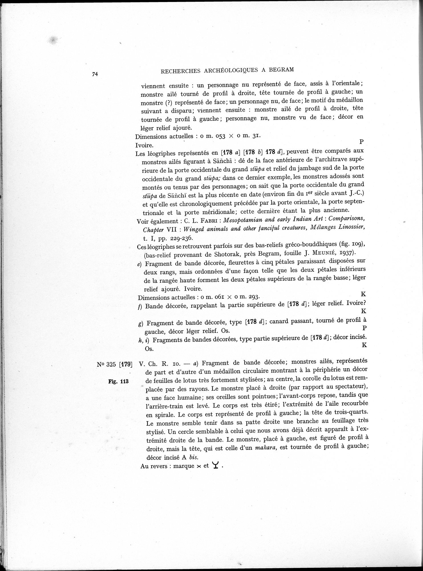 Recherches Archéologiques à Begram : vol.1 / 82 ページ（白黒高解像度画像）